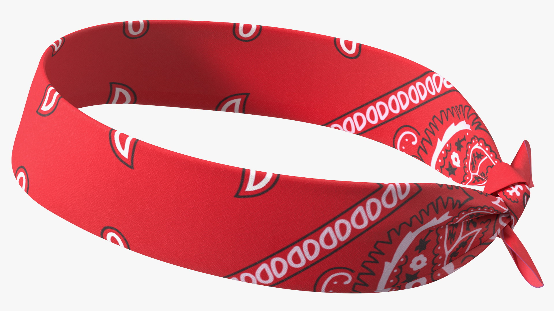 3D Bandana Headband Paisley Red model