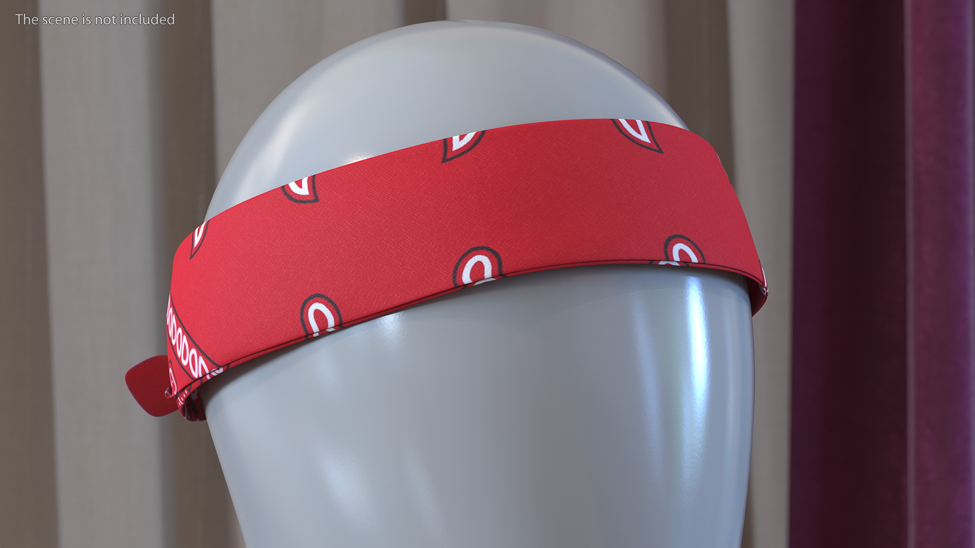 3D Bandana Headband Paisley Red model