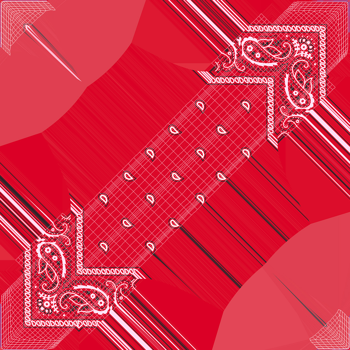 3D Bandana Headband Paisley Red model