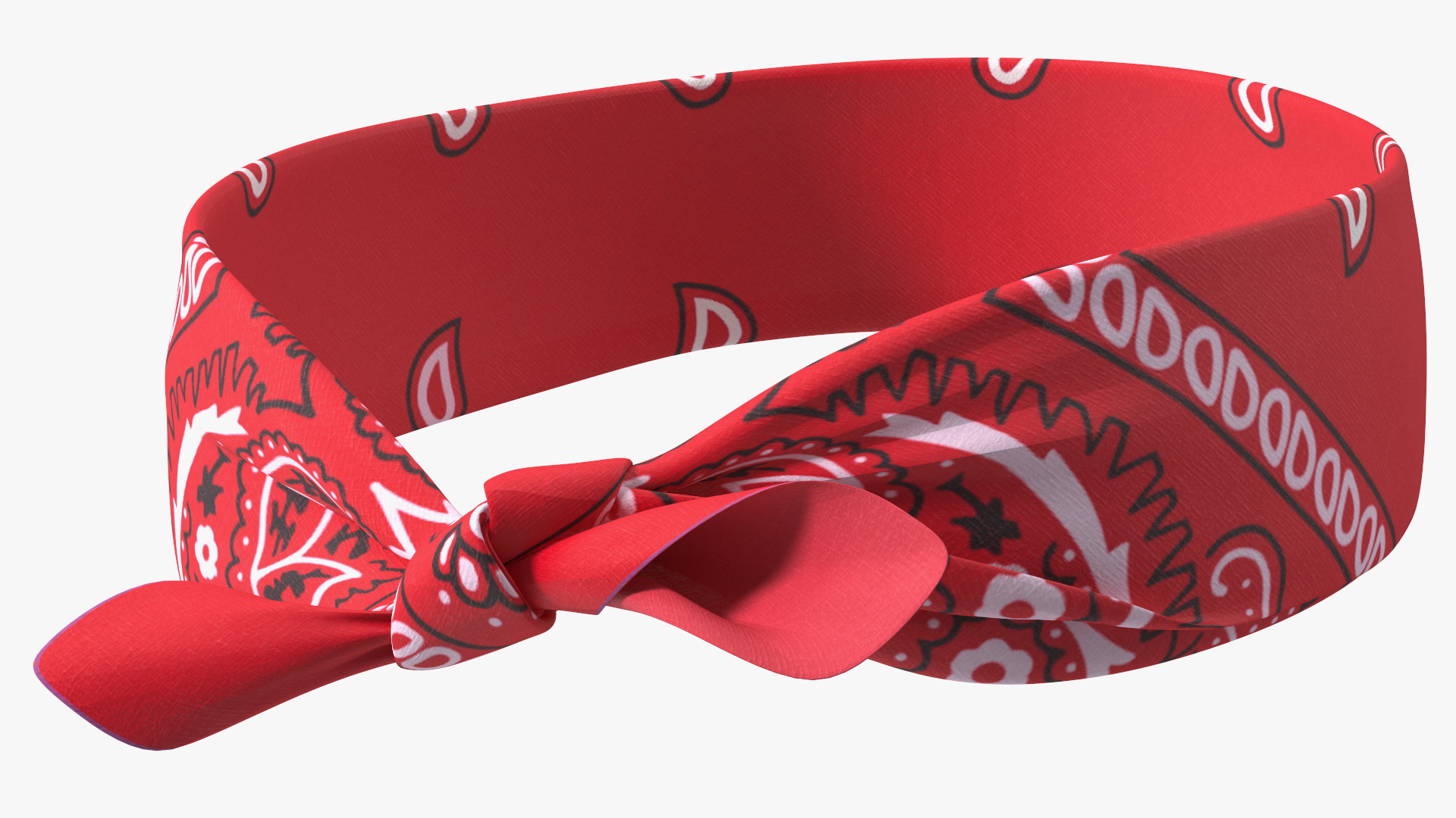 3D Bandana Headband Paisley Red model
