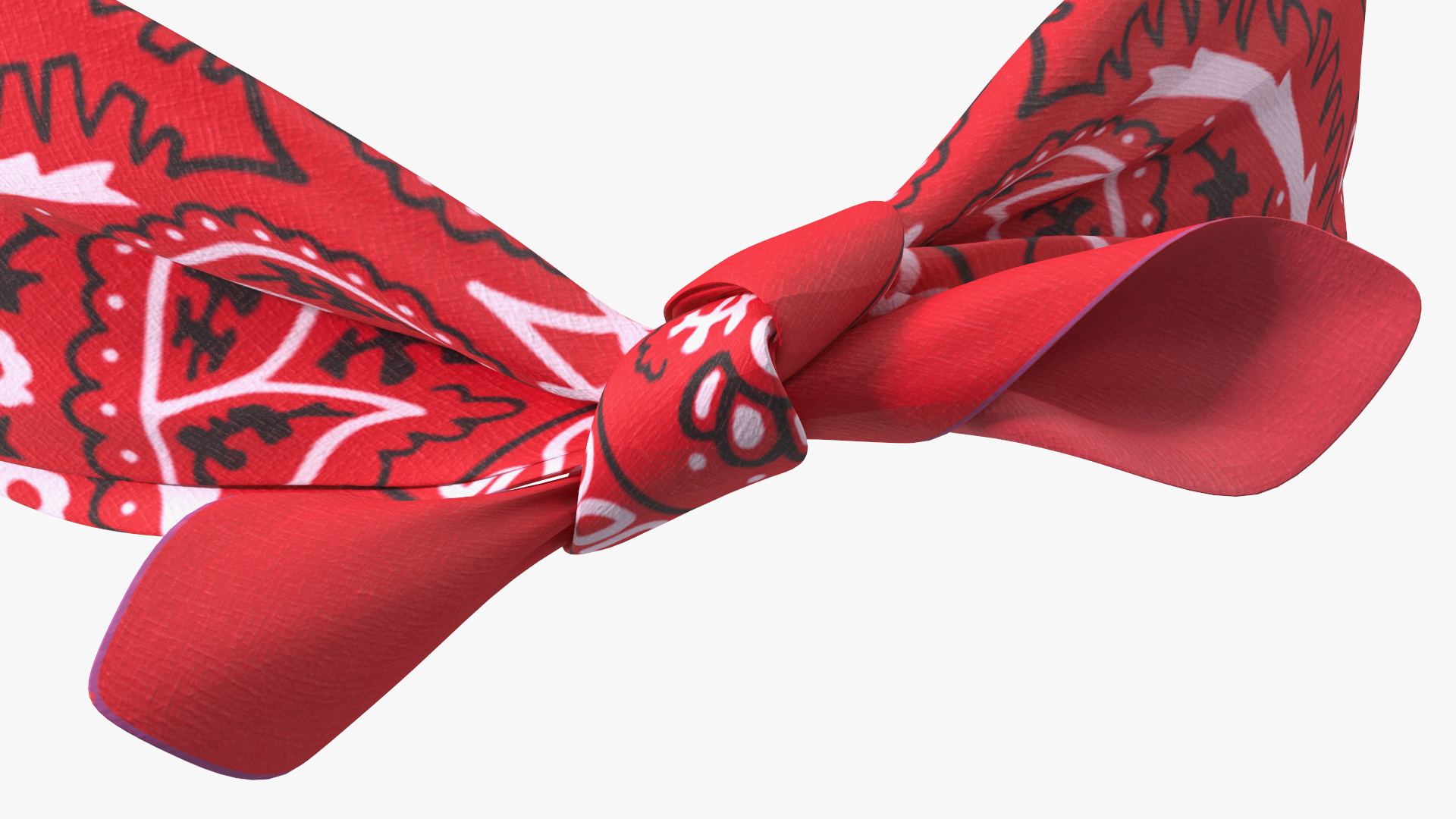 3D Bandana Headband Paisley Red model