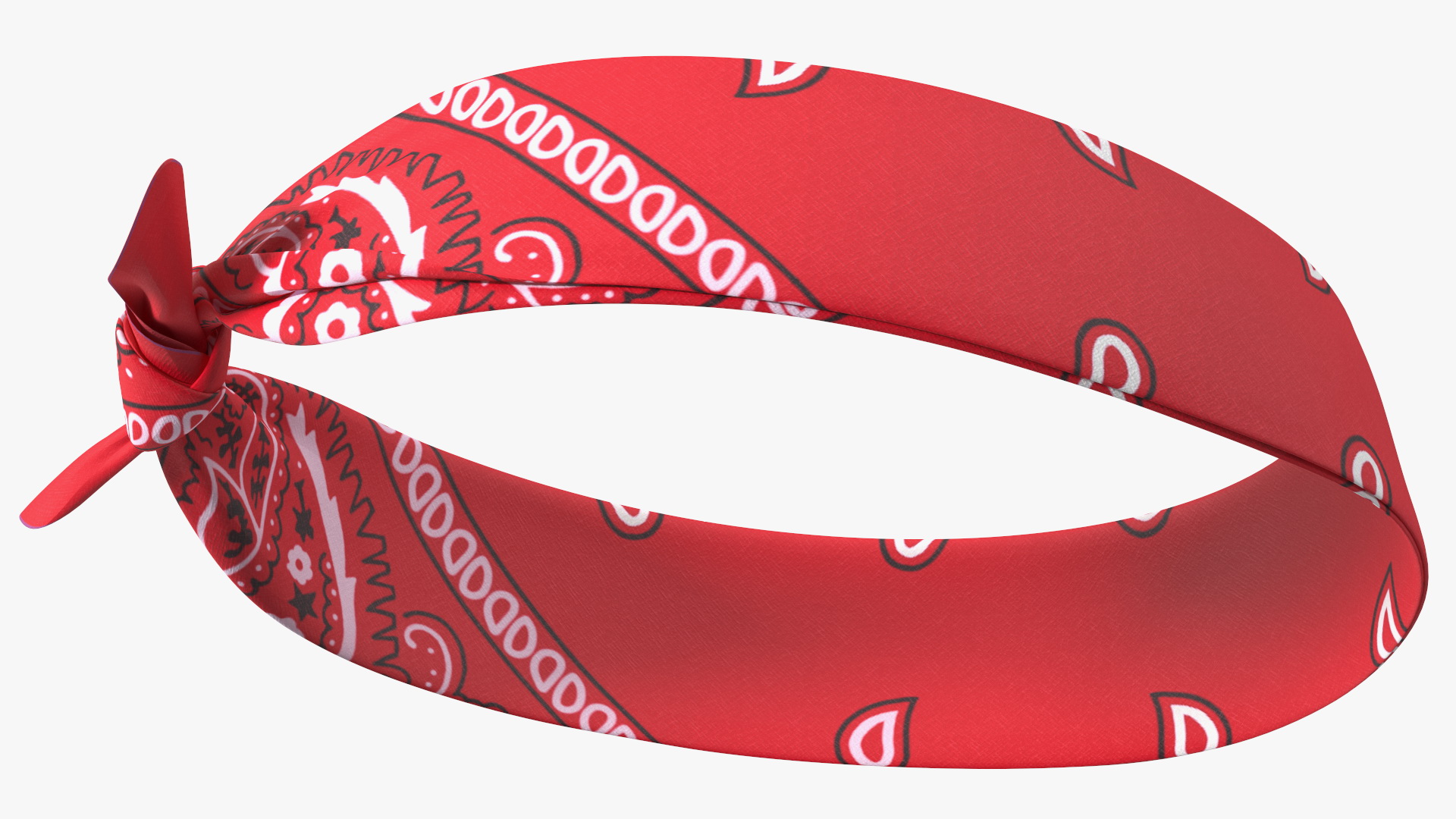 3D Bandana Headband Paisley Red model
