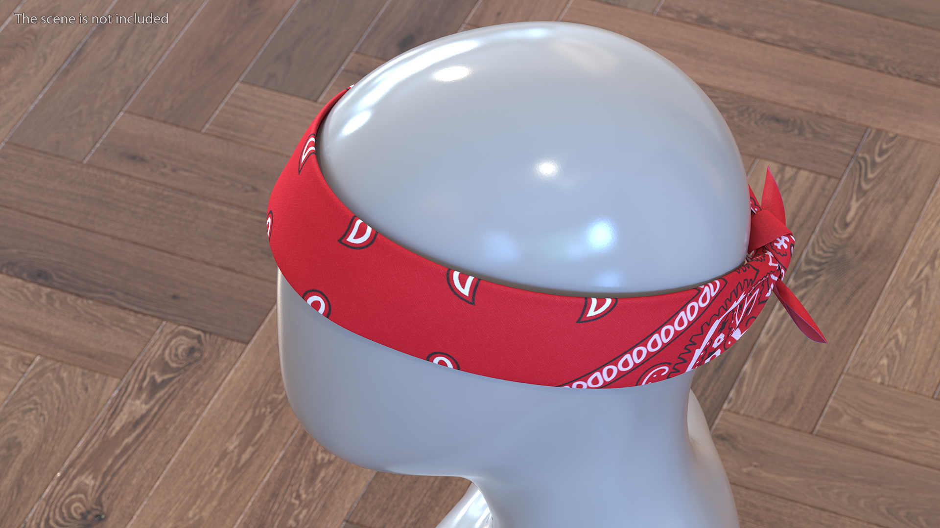 3D Bandana Headband Paisley Red model