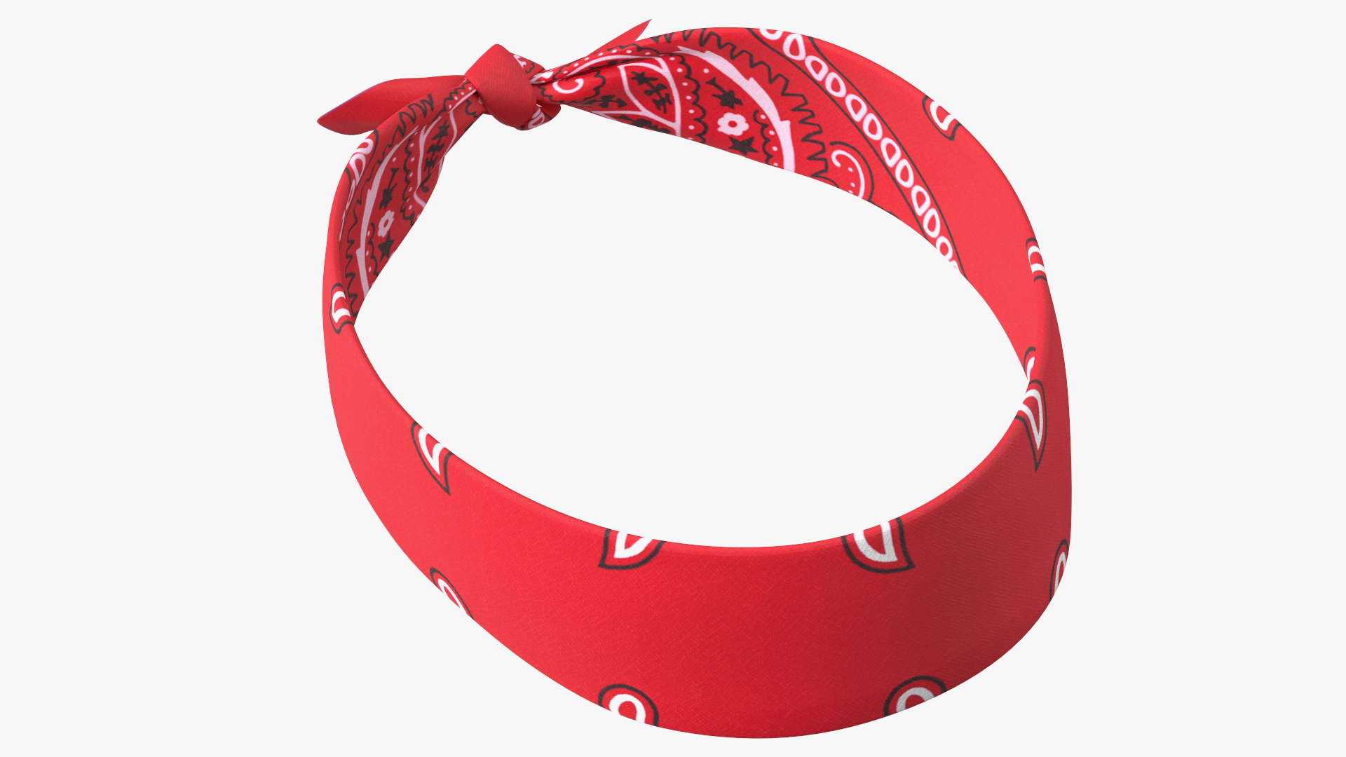 3D Bandana Headband Paisley Red model
