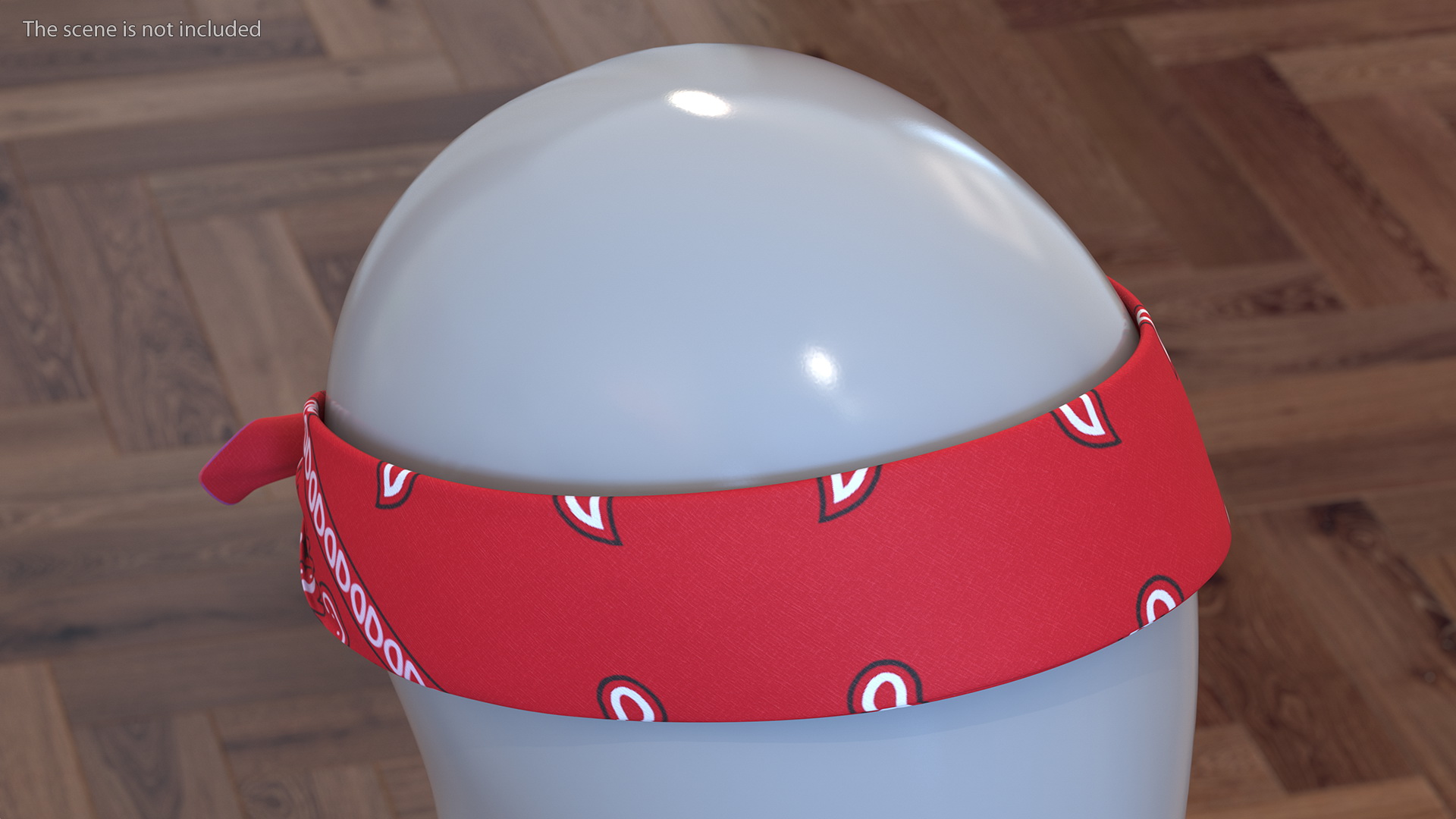 3D Bandana Headband Paisley Red model