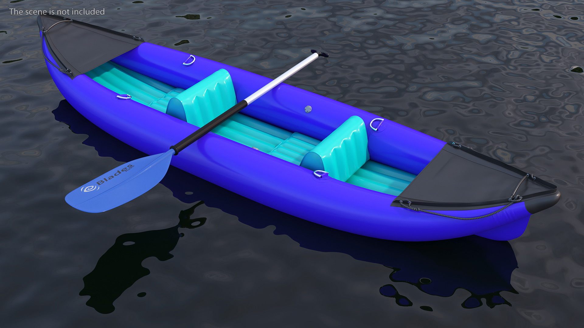 3D Inflatable Kayak with Paddle model