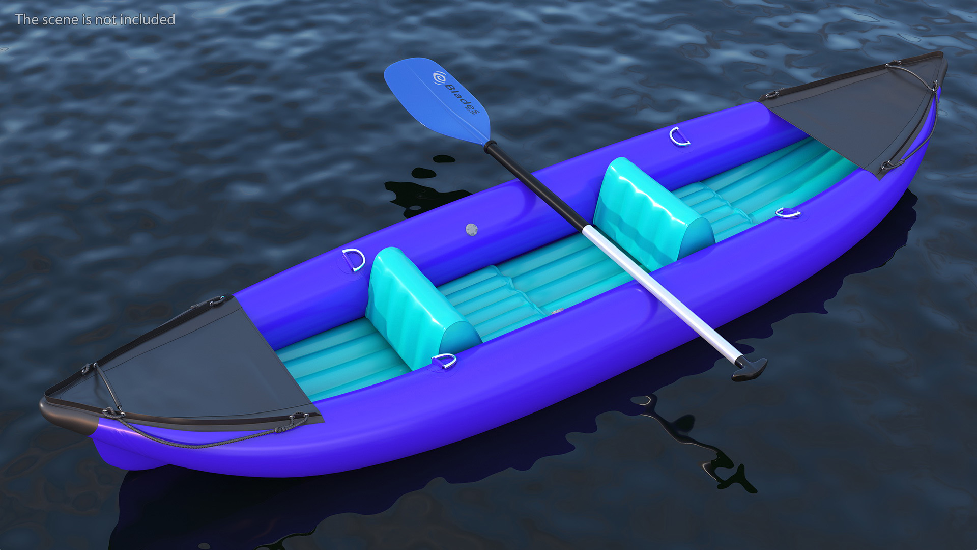 3D Inflatable Kayak with Paddle model
