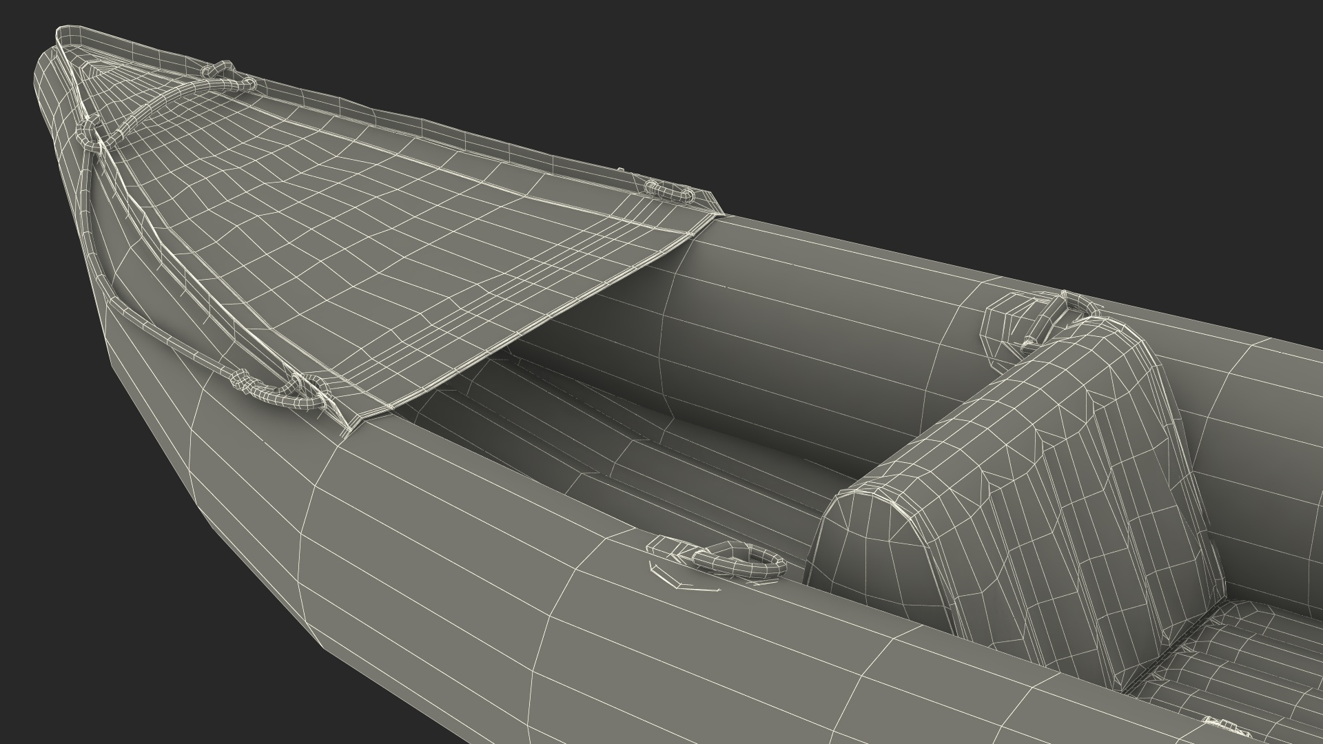 3D Inflatable Kayak with Paddle model