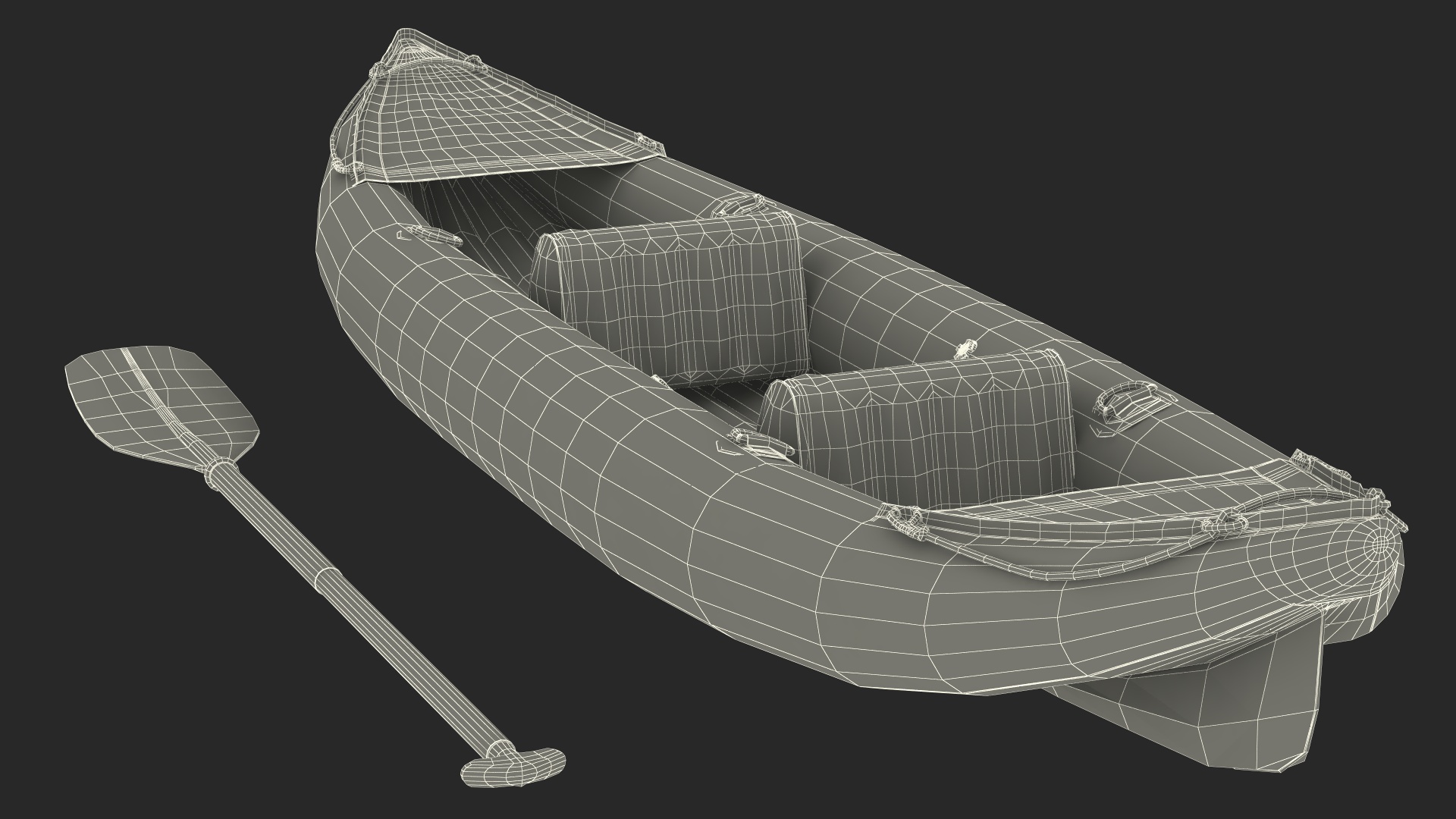 3D Inflatable Kayak with Paddle model