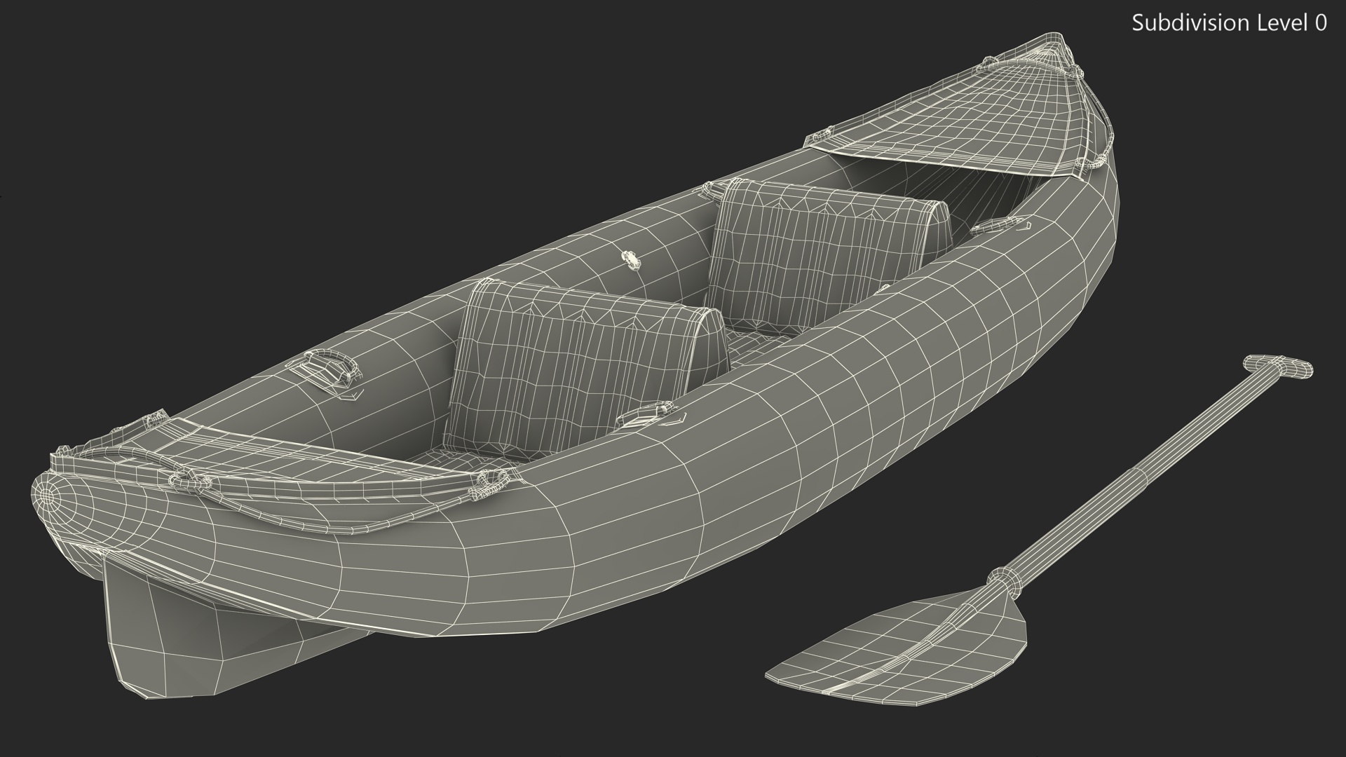 3D Inflatable Kayak with Paddle model