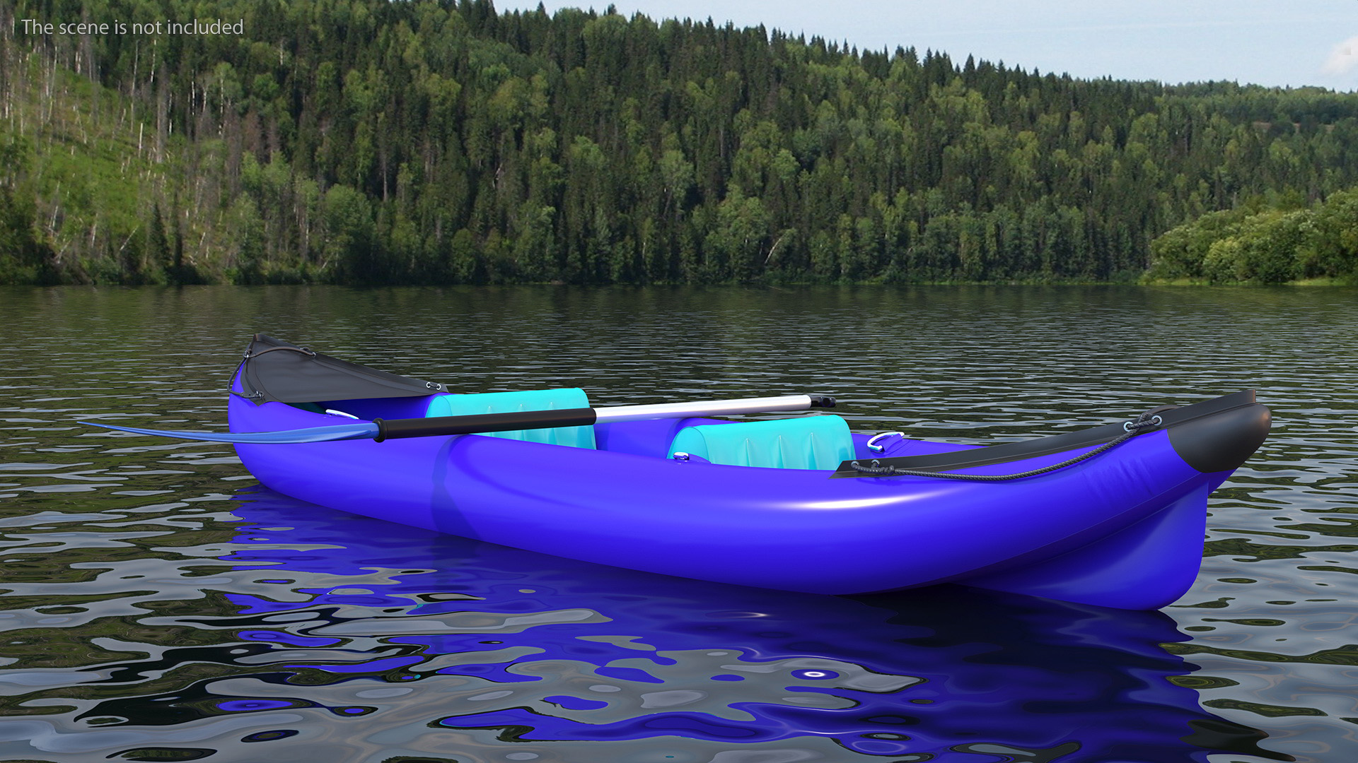 3D Inflatable Kayak with Paddle model