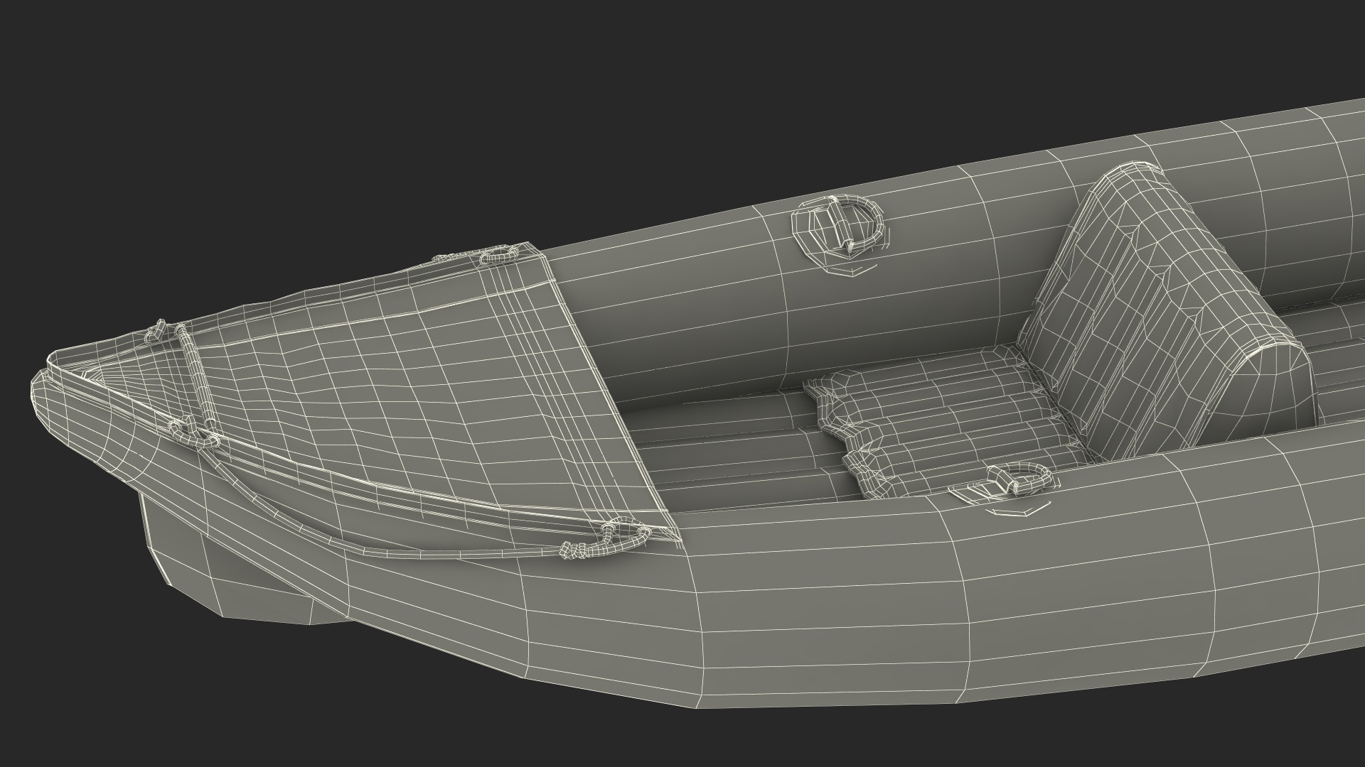 3D Inflatable Kayak with Paddle model