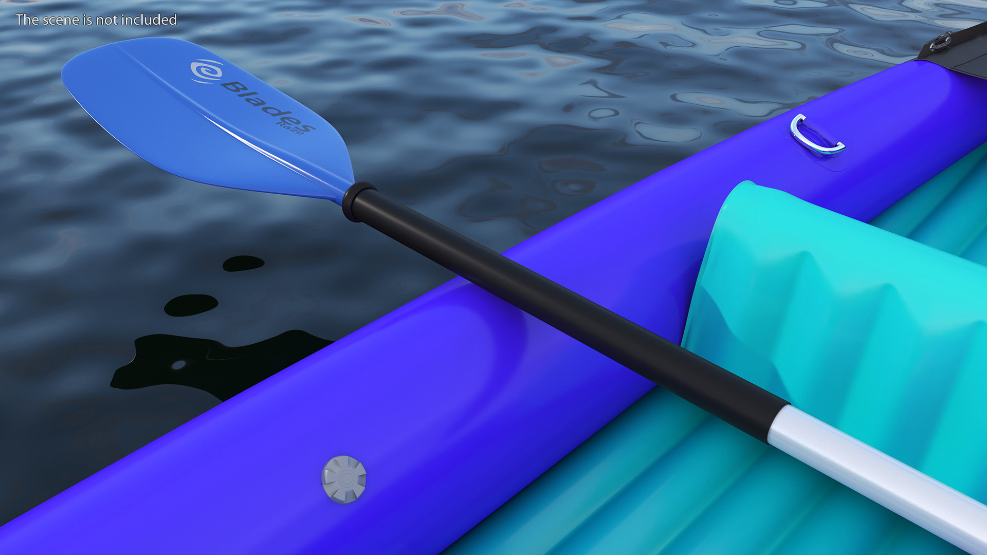 3D Inflatable Kayak with Paddle model