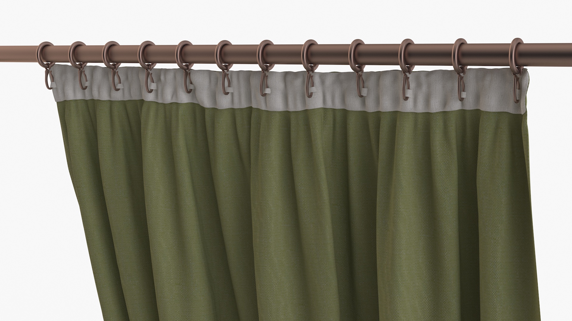 3D Classic Curtains with Tieback on Rod