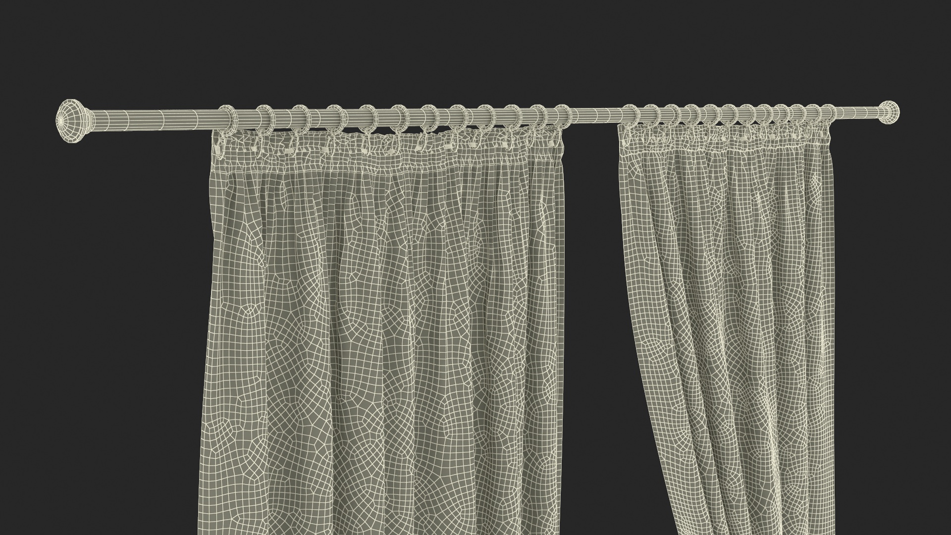 3D Classic Curtains with Tieback on Rod