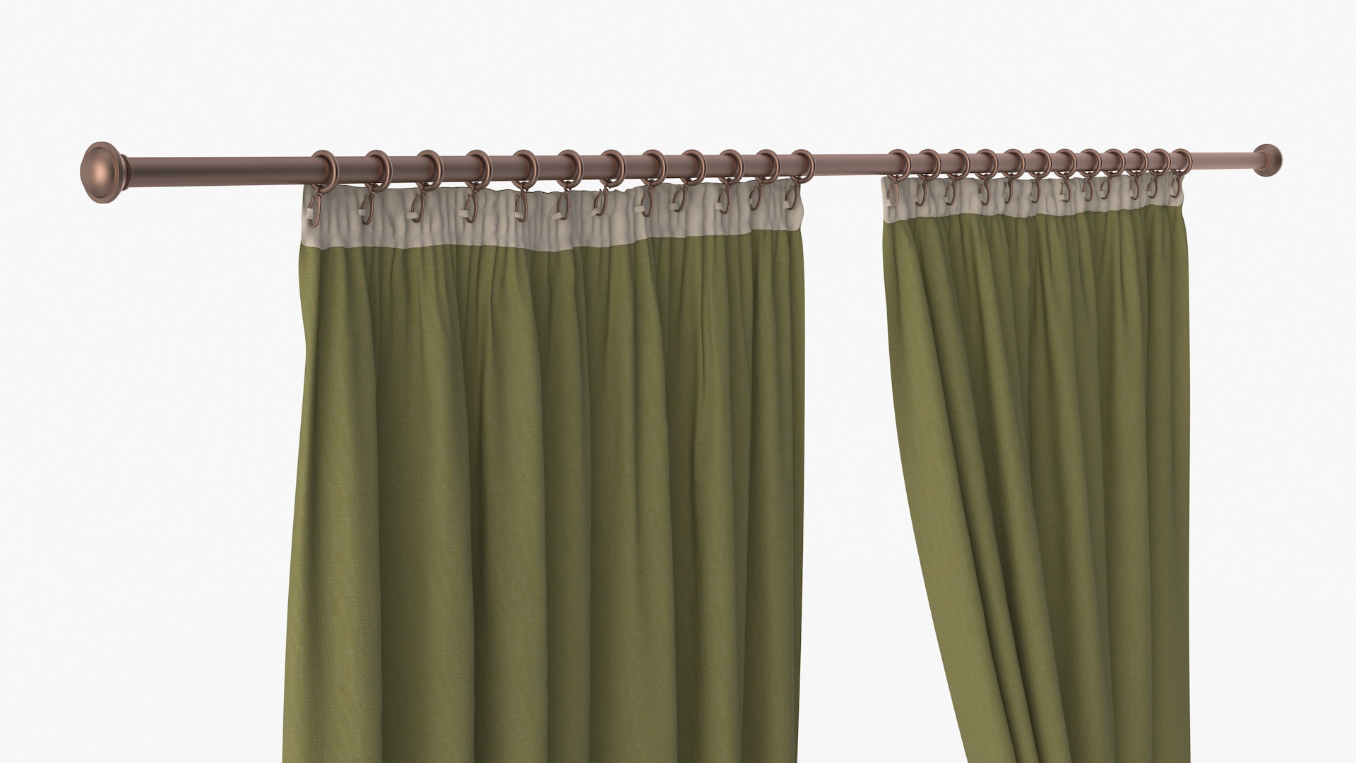3D Classic Curtains with Tieback on Rod
