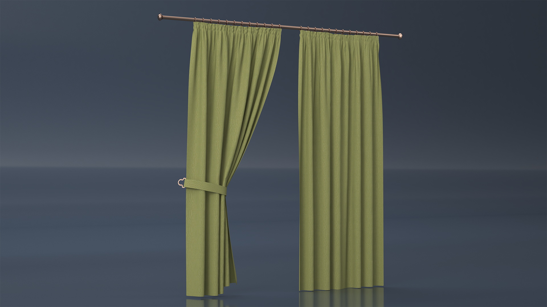 3D Classic Curtains with Tieback on Rod