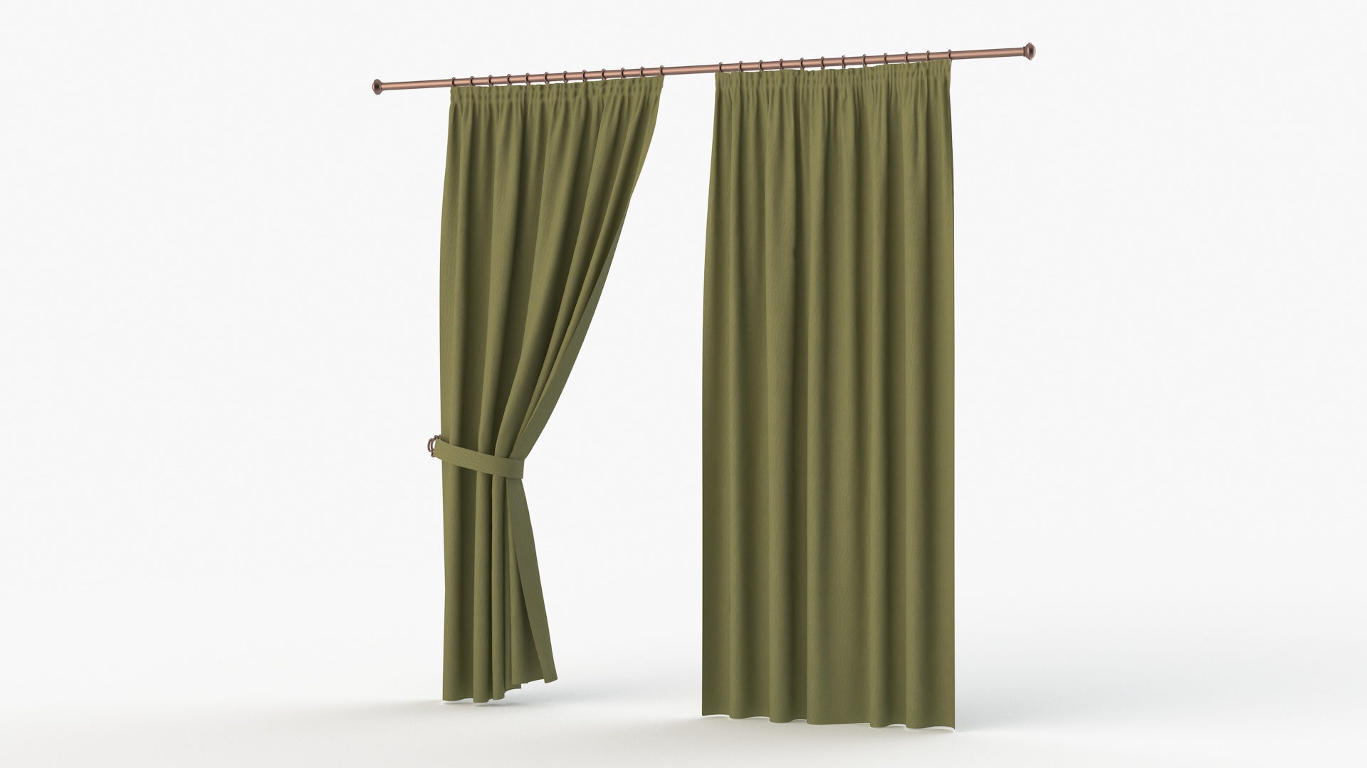 3D Classic Curtains with Tieback on Rod