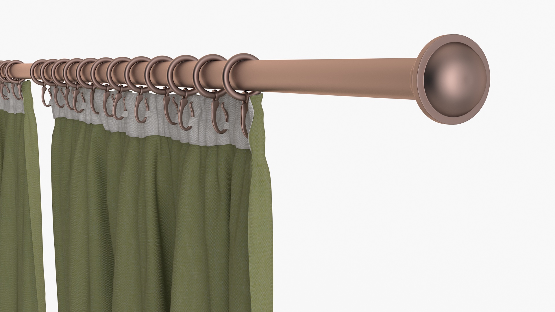 3D Classic Curtains with Tieback on Rod
