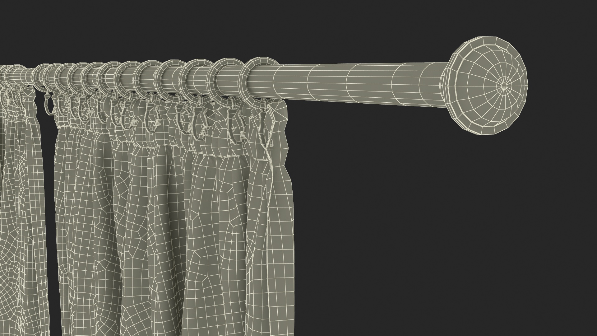 3D Classic Curtains with Tieback on Rod