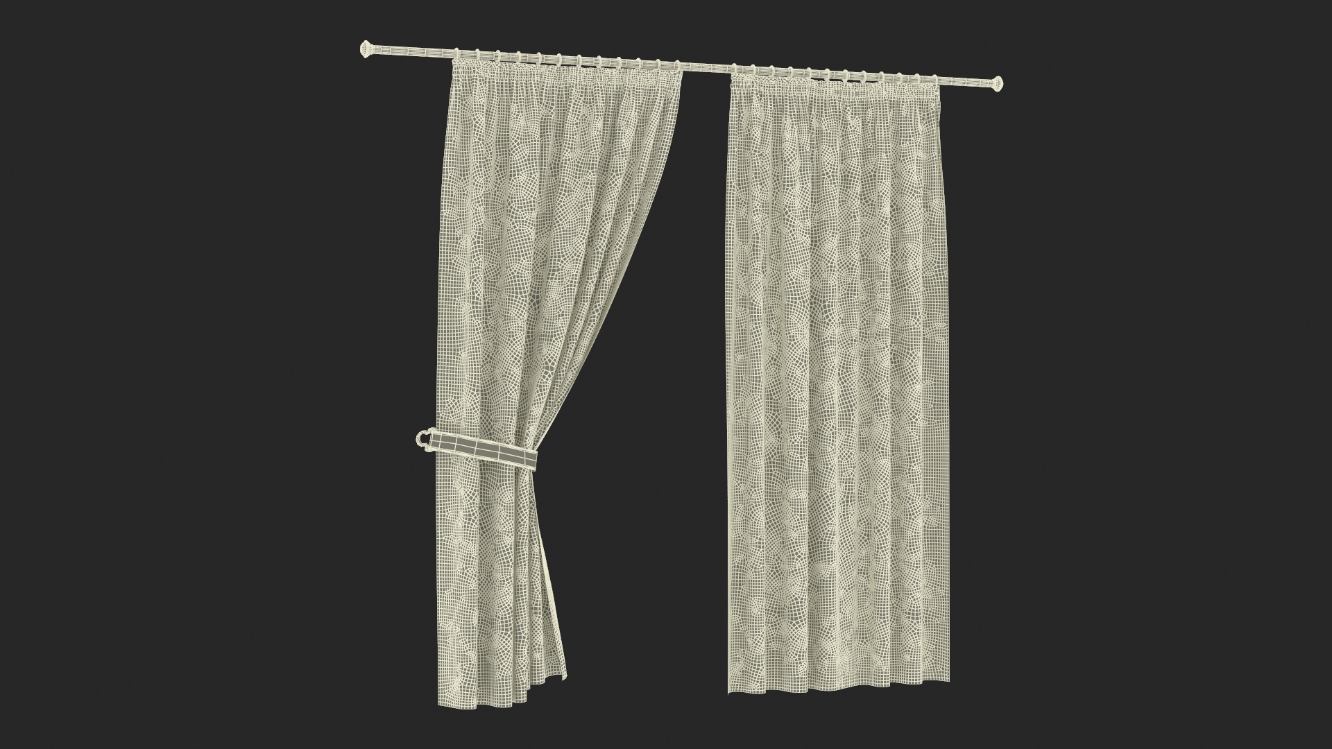 3D Classic Curtains with Tieback on Rod