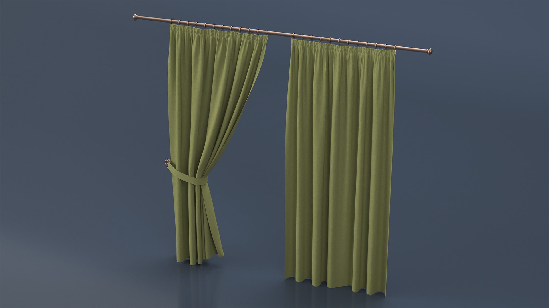 3D Classic Curtains with Tieback on Rod