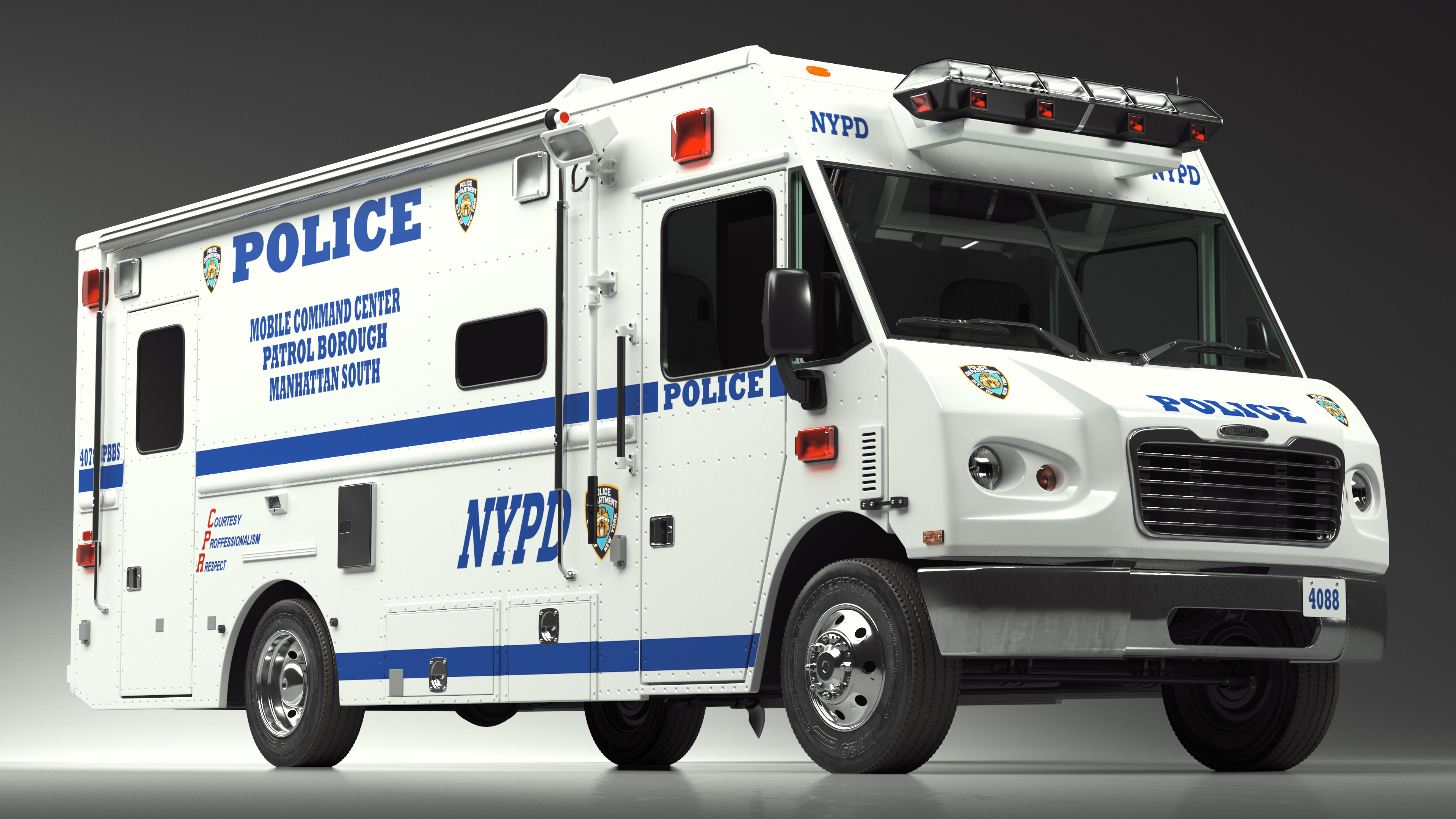NYPD Mobile Command Center Simple Interior 3D