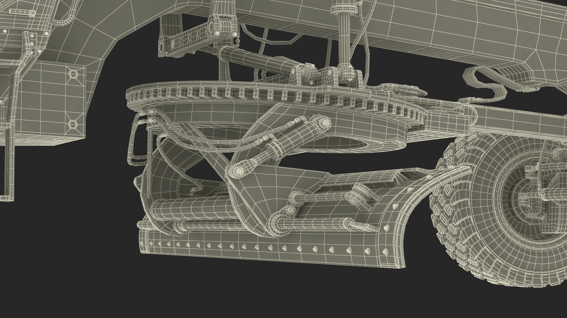 3D model Motor Grader Construction Vehicle Rigged