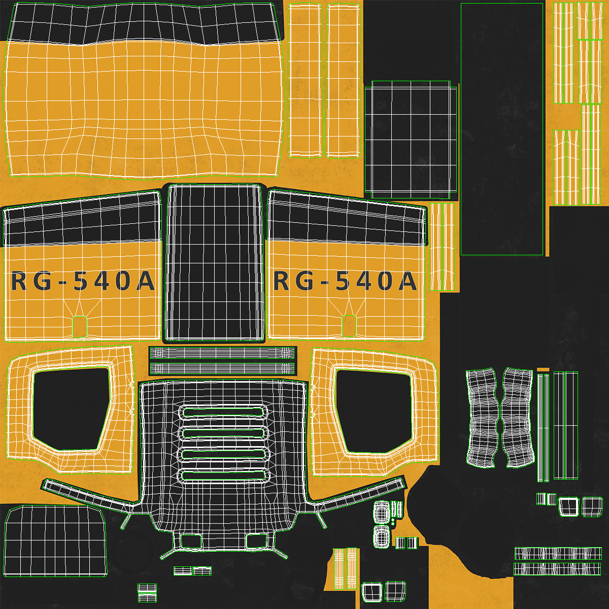 3D model Motor Grader Construction Vehicle Rigged