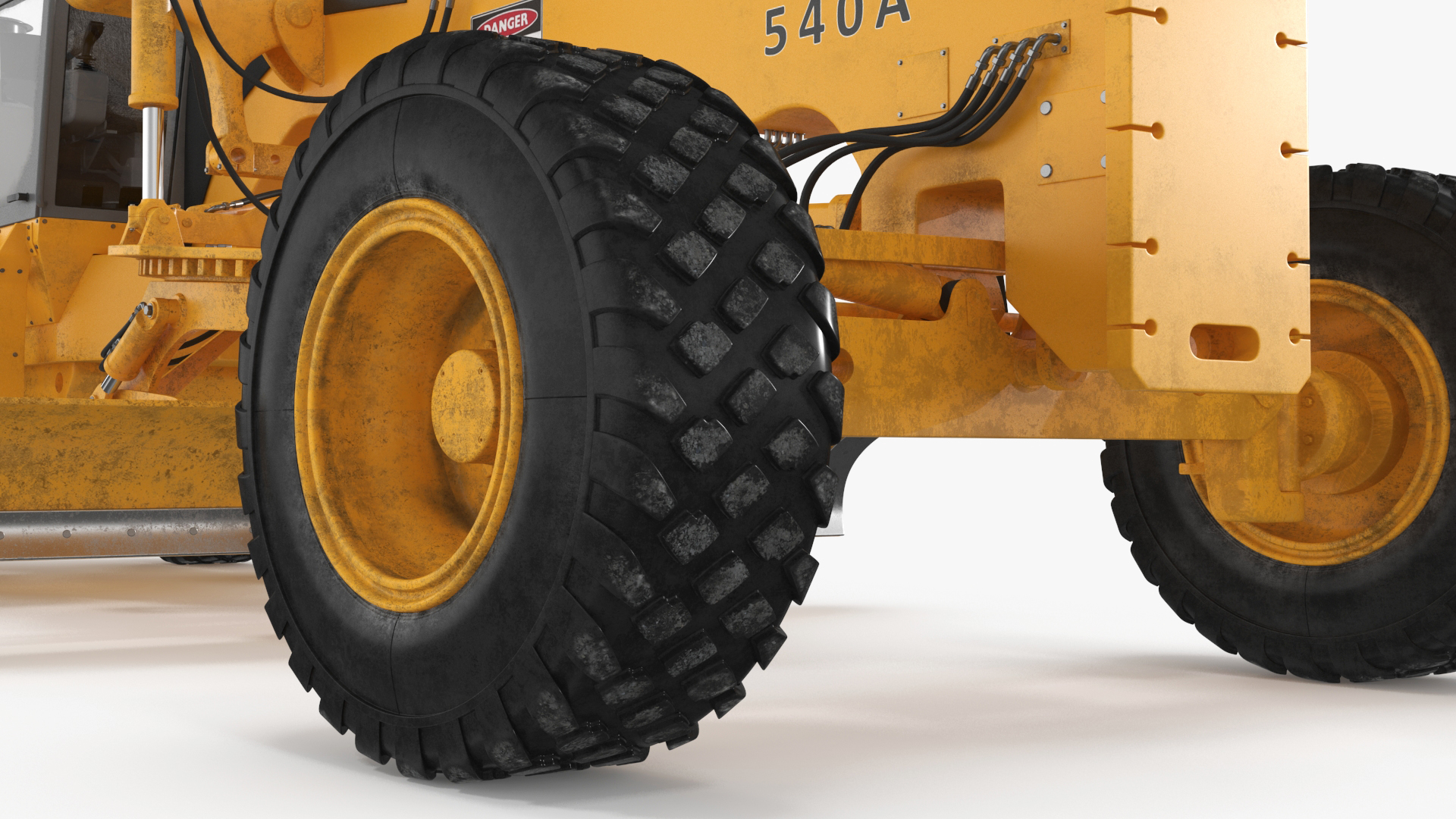 3D model Motor Grader Construction Vehicle Rigged