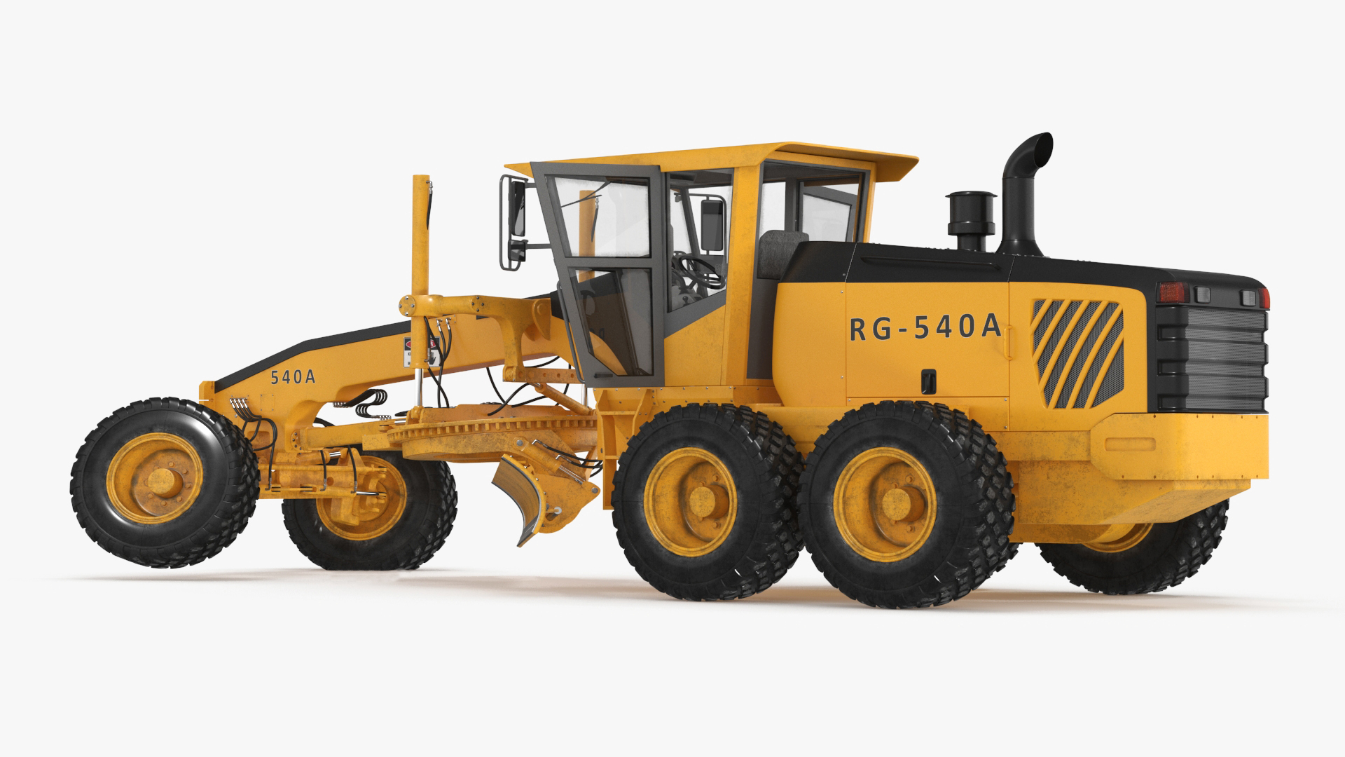 3D model Motor Grader Construction Vehicle Rigged