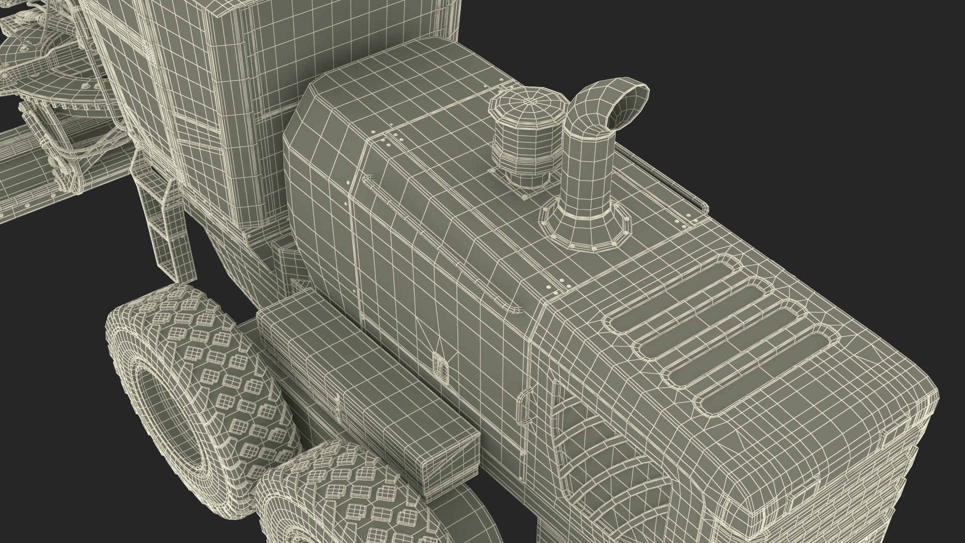3D model Motor Grader Construction Vehicle Rigged