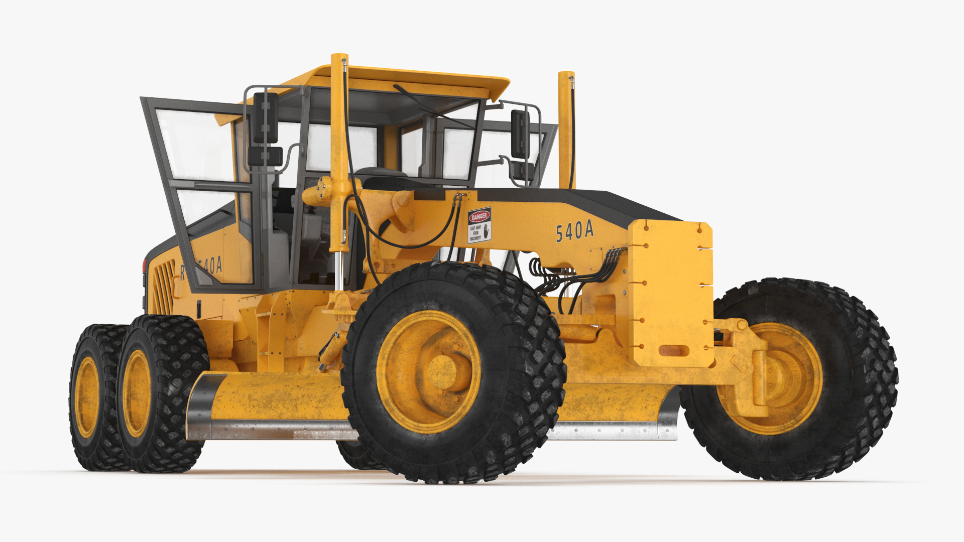 3D model Motor Grader Construction Vehicle Rigged