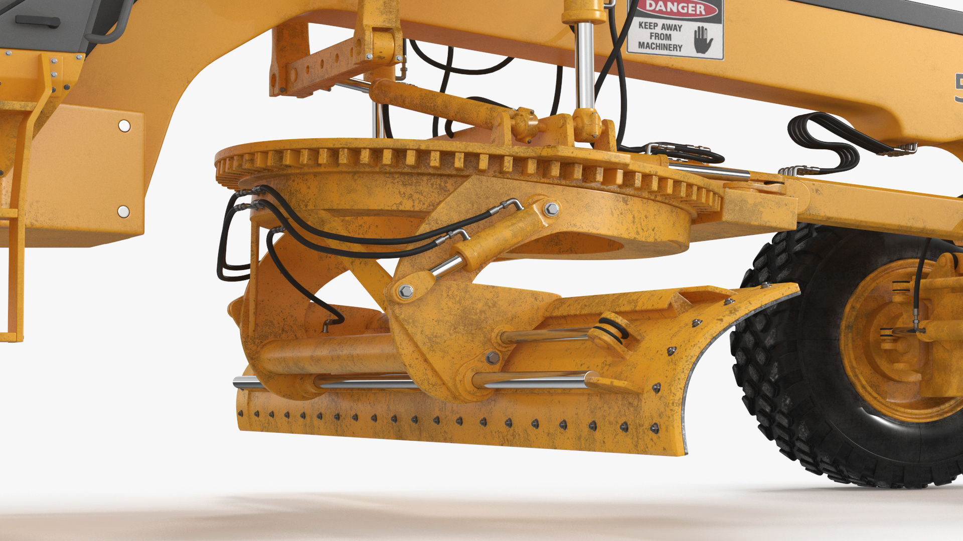 3D model Motor Grader Construction Vehicle Rigged