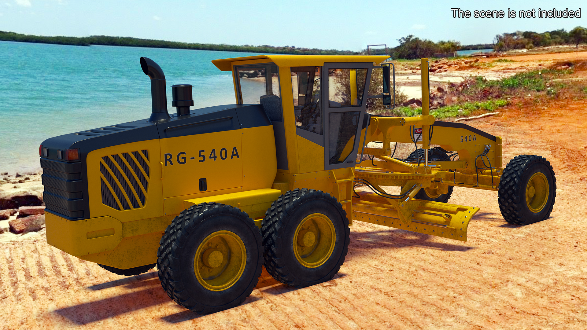 3D model Motor Grader Construction Vehicle Rigged