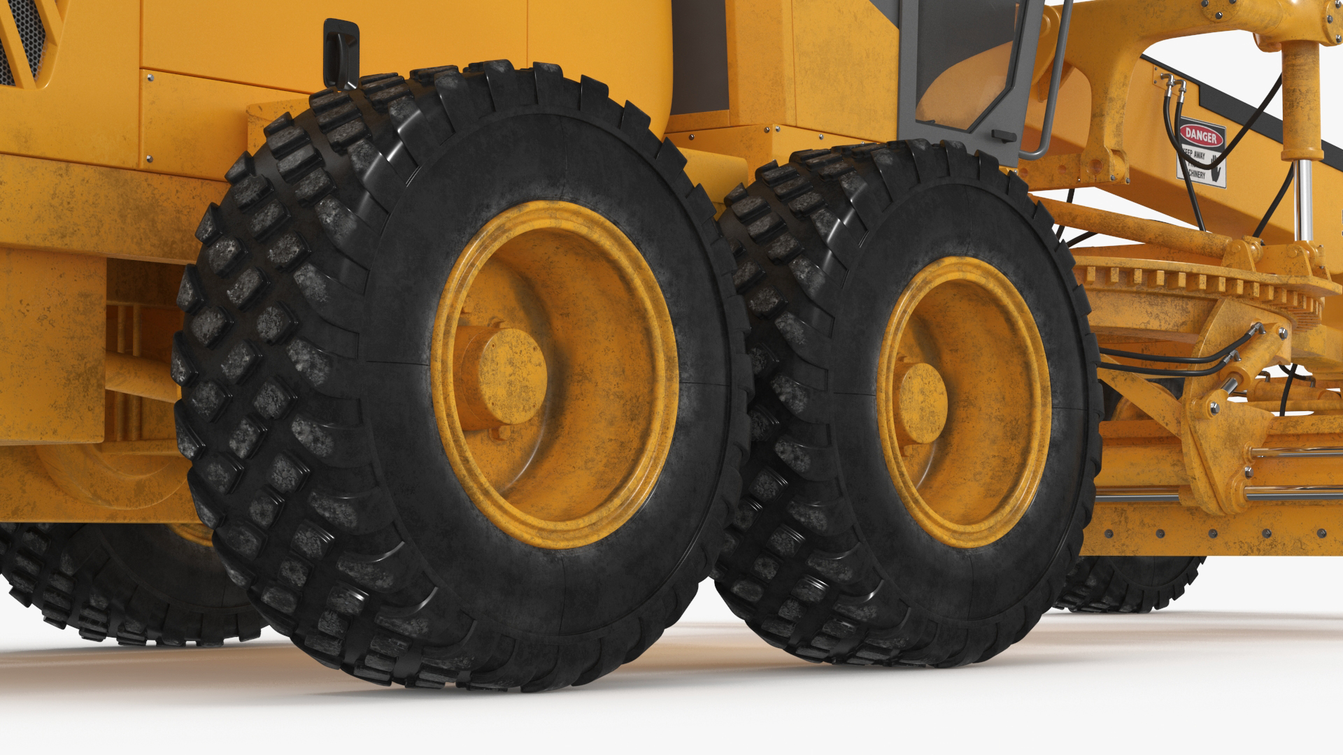 3D model Motor Grader Construction Vehicle Rigged