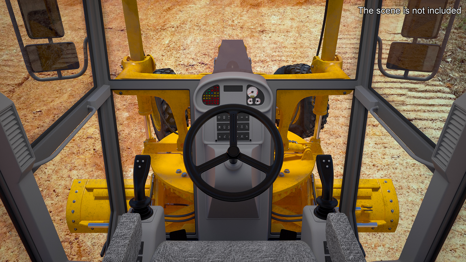 3D model Motor Grader Construction Vehicle Rigged