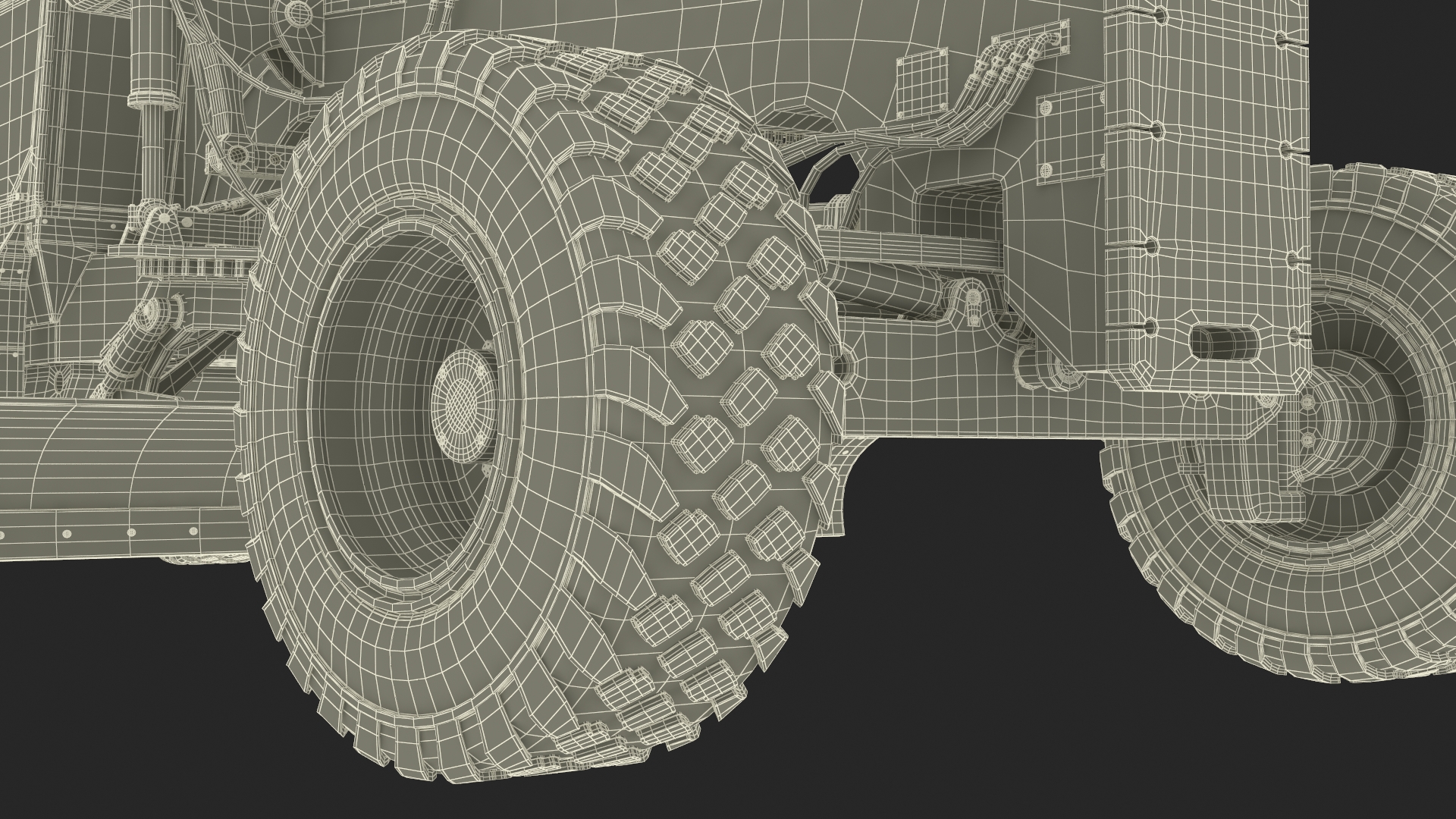 3D model Motor Grader Construction Vehicle Rigged