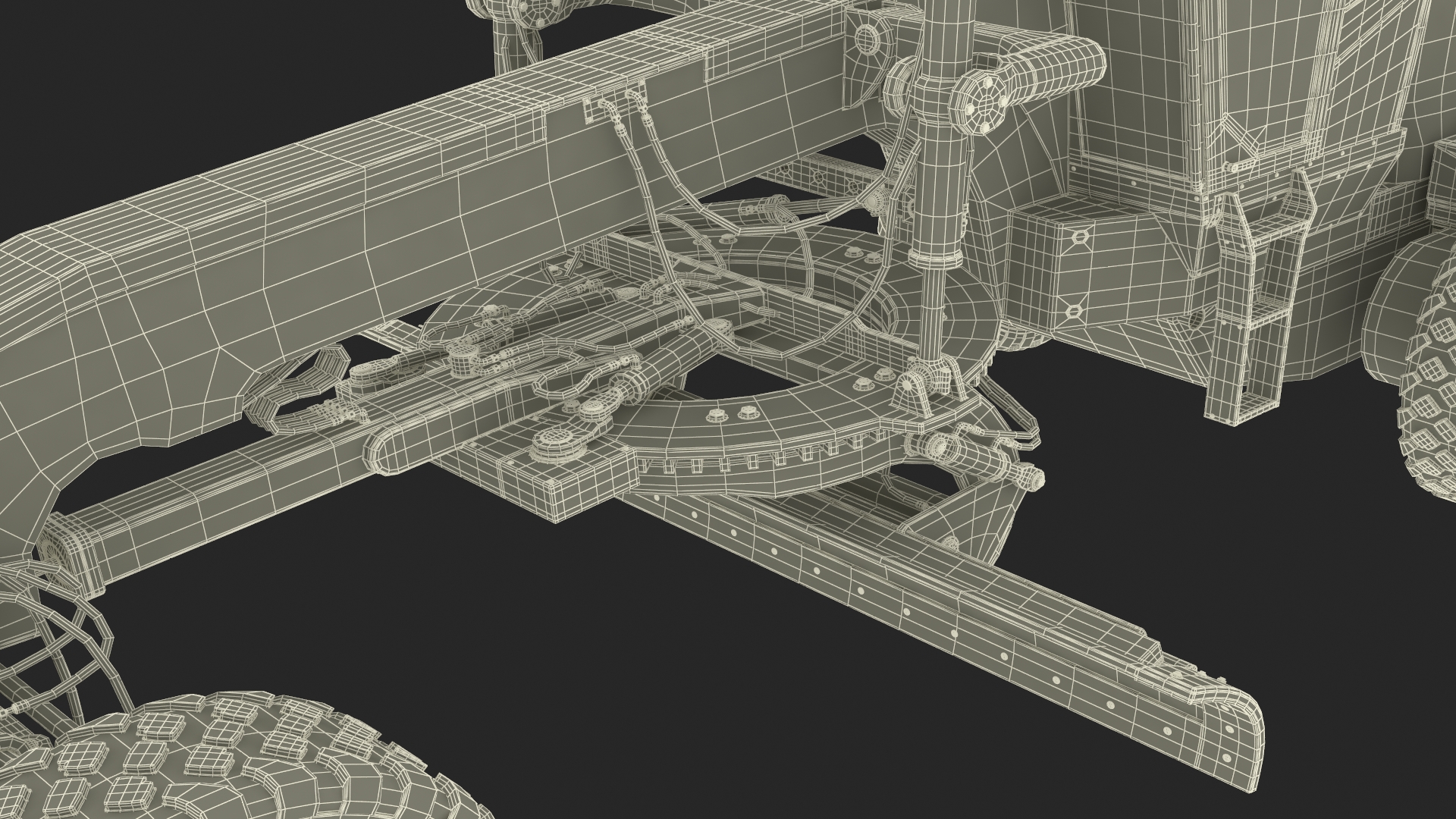 3D model Motor Grader Construction Vehicle Rigged