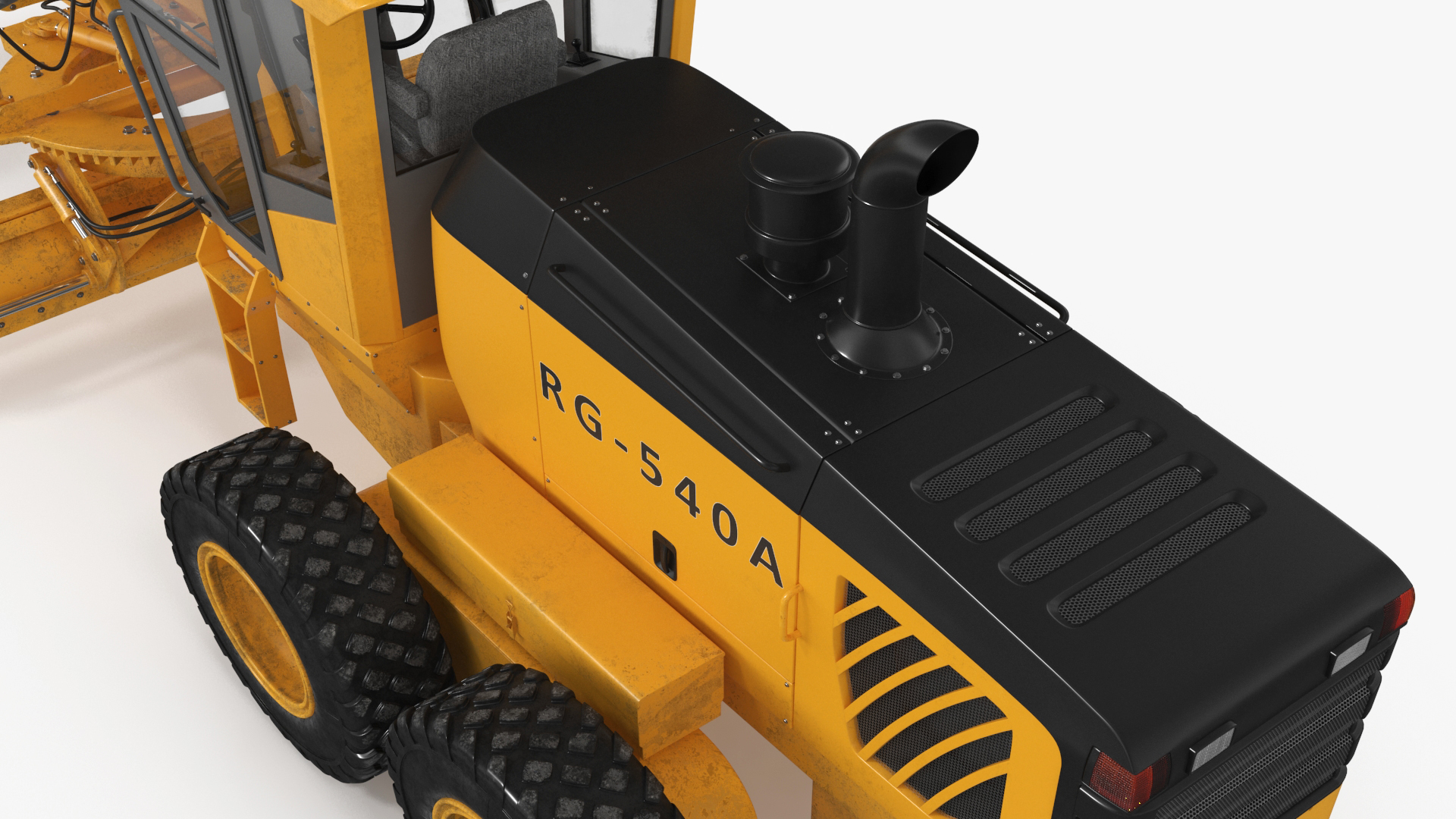 3D model Motor Grader Construction Vehicle Rigged