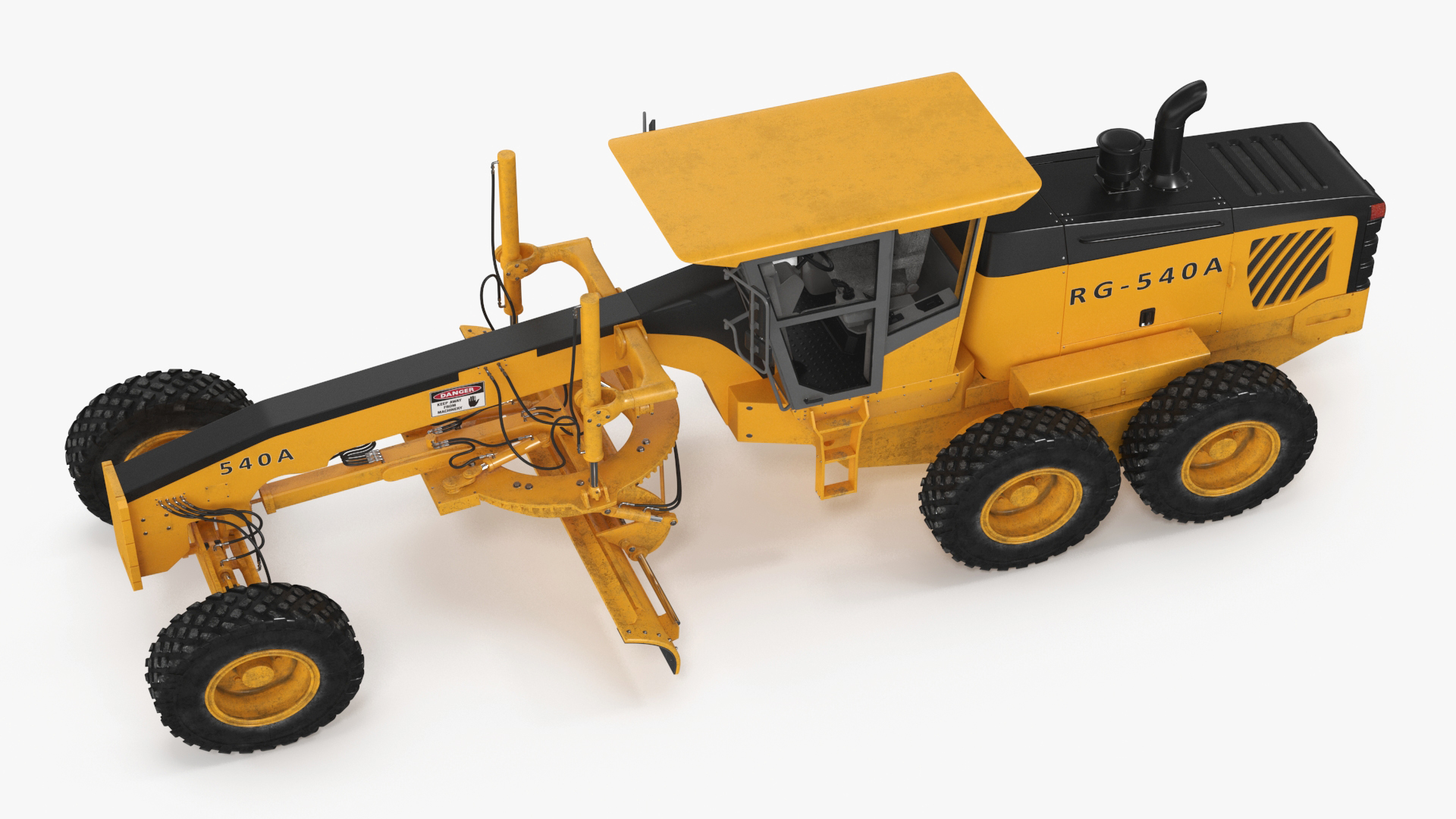 3D model Motor Grader Construction Vehicle Rigged