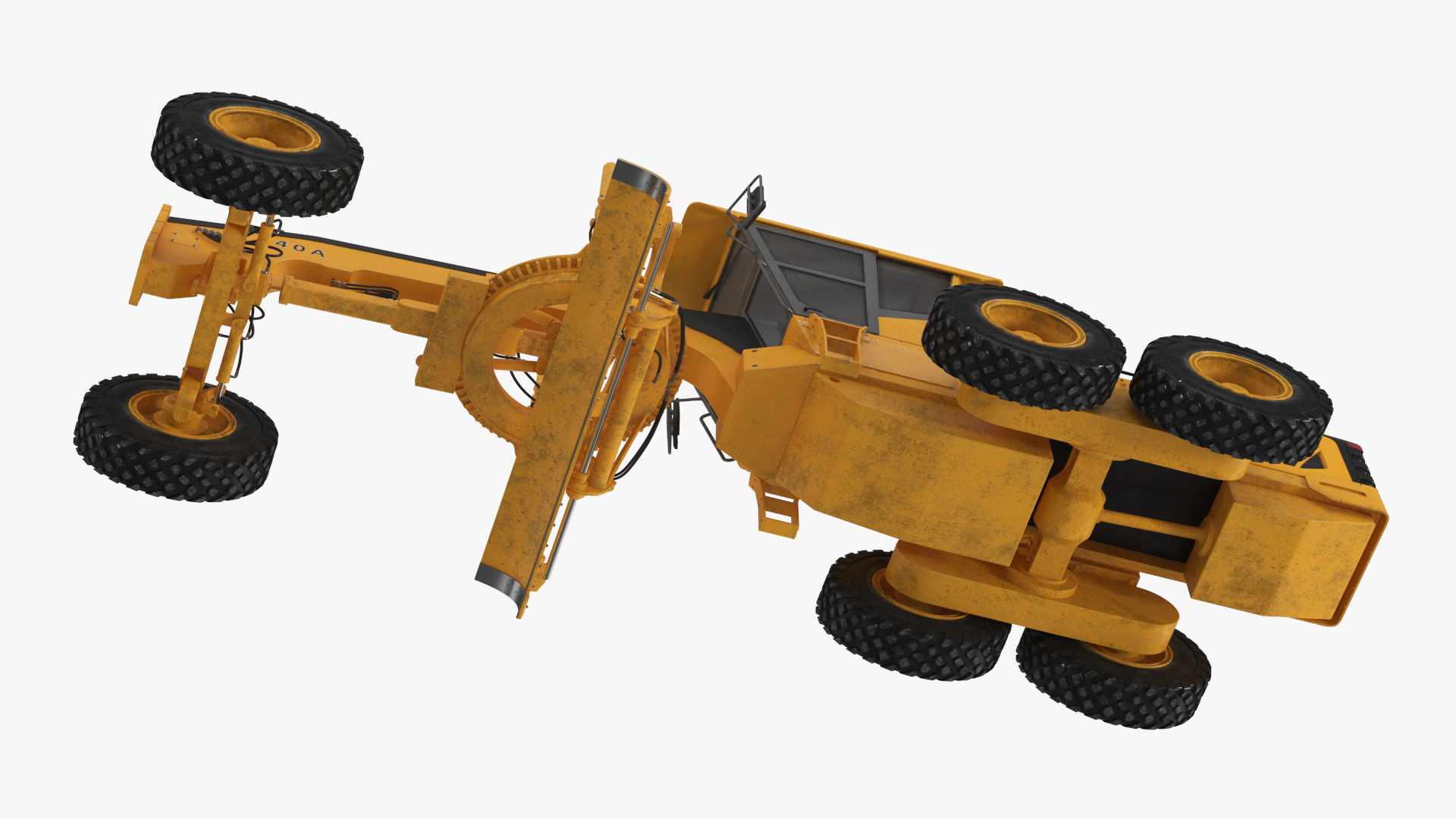 3D model Motor Grader Construction Vehicle Rigged