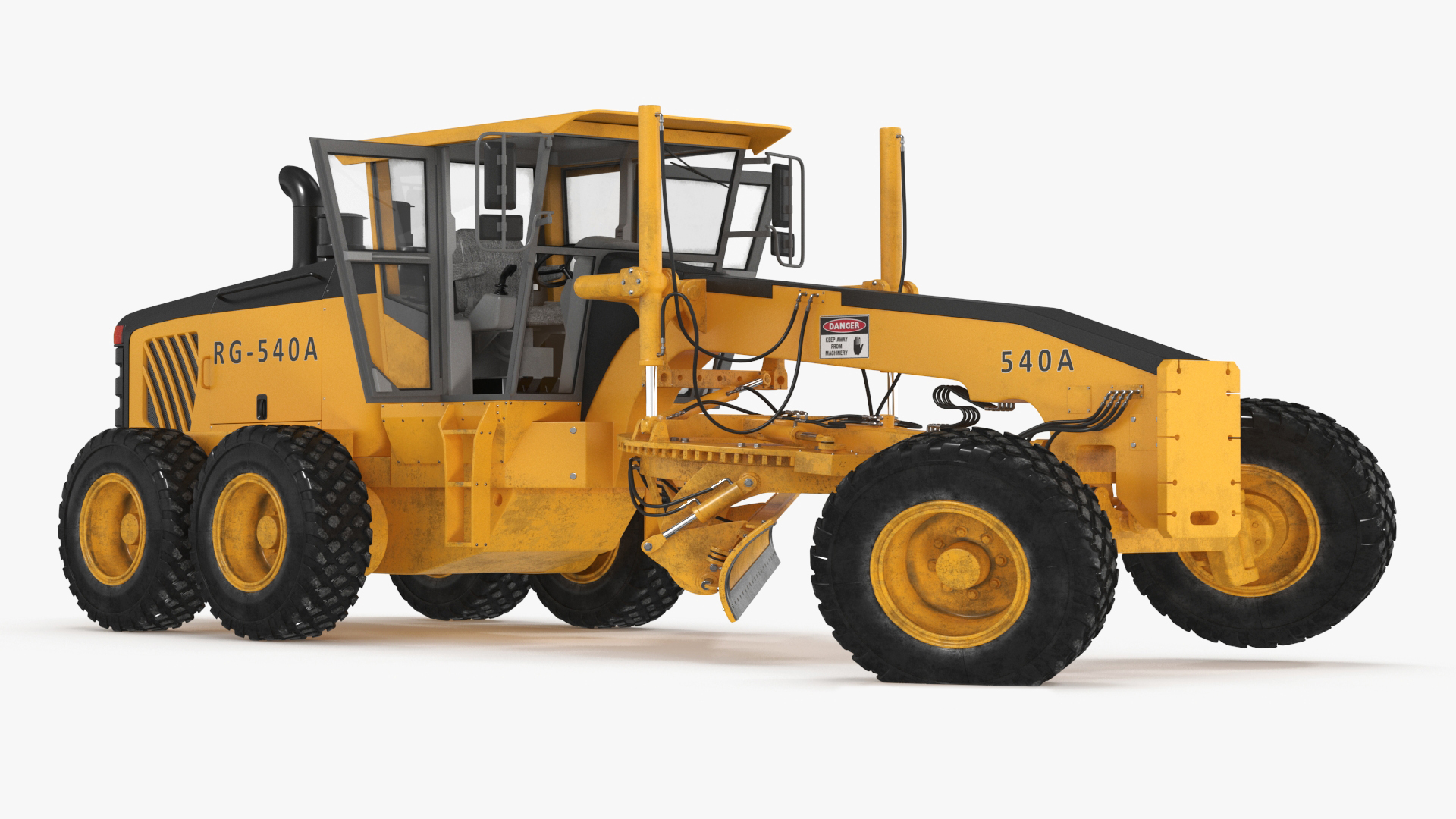 3D model Motor Grader Construction Vehicle Rigged
