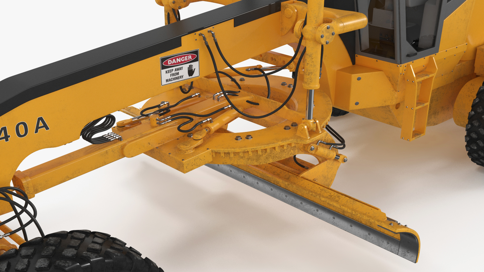 3D model Motor Grader Construction Vehicle Rigged
