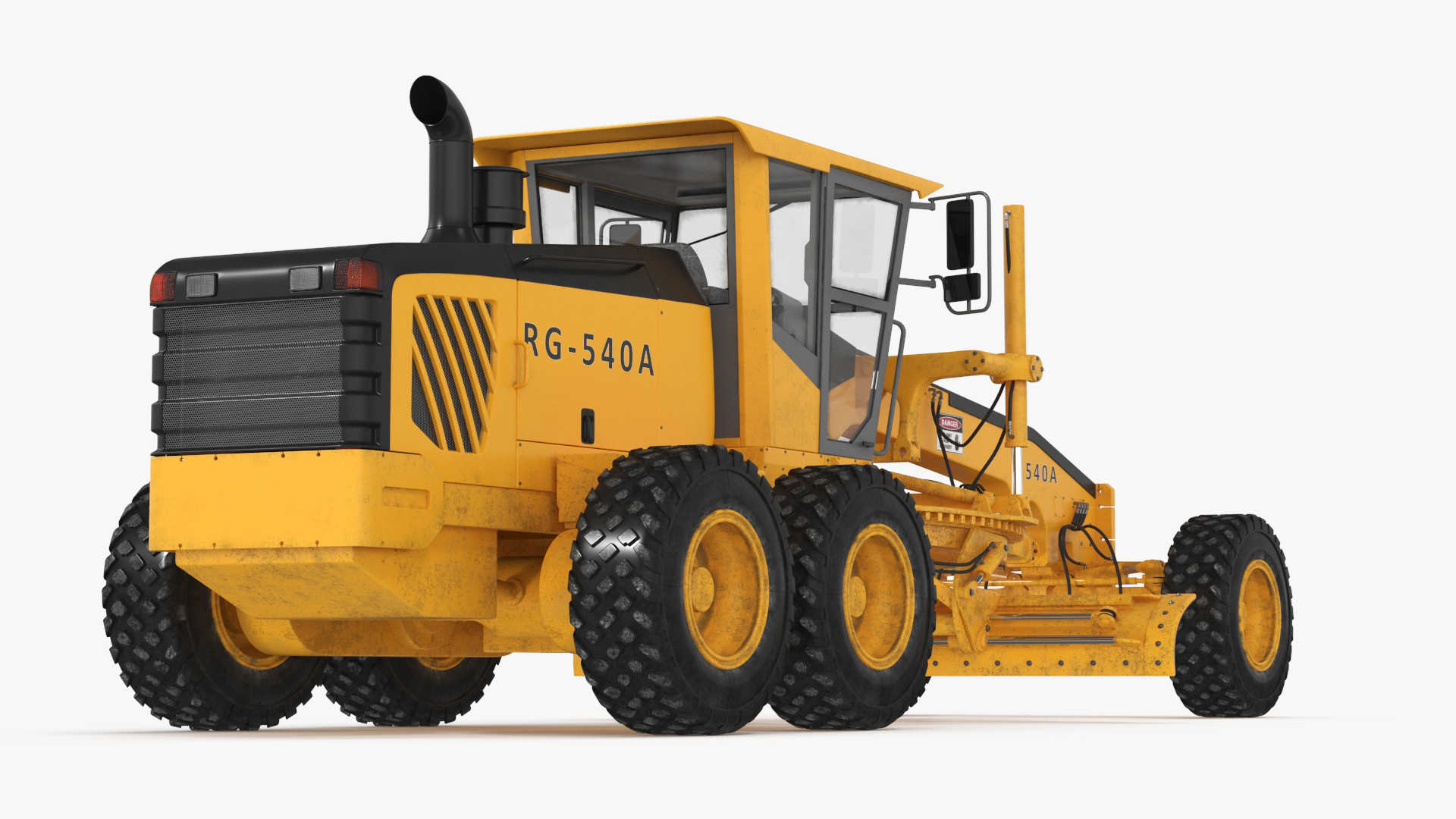 3D model Motor Grader Construction Vehicle Rigged