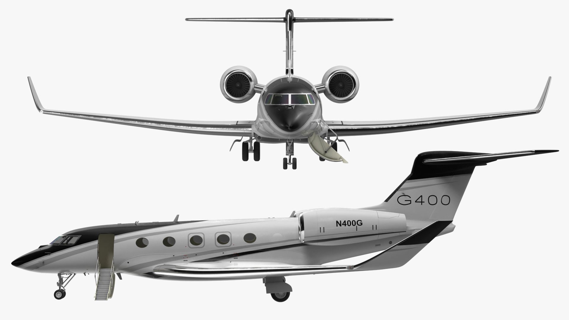 3D model Gulfstream G400 Business Jet Rigged