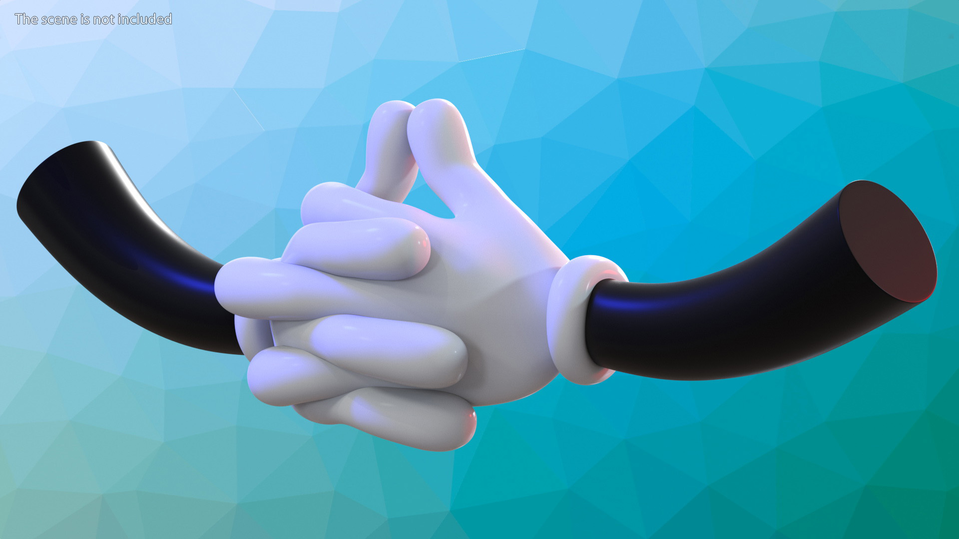 3D model Cartoon Hands in Gloves Rigged