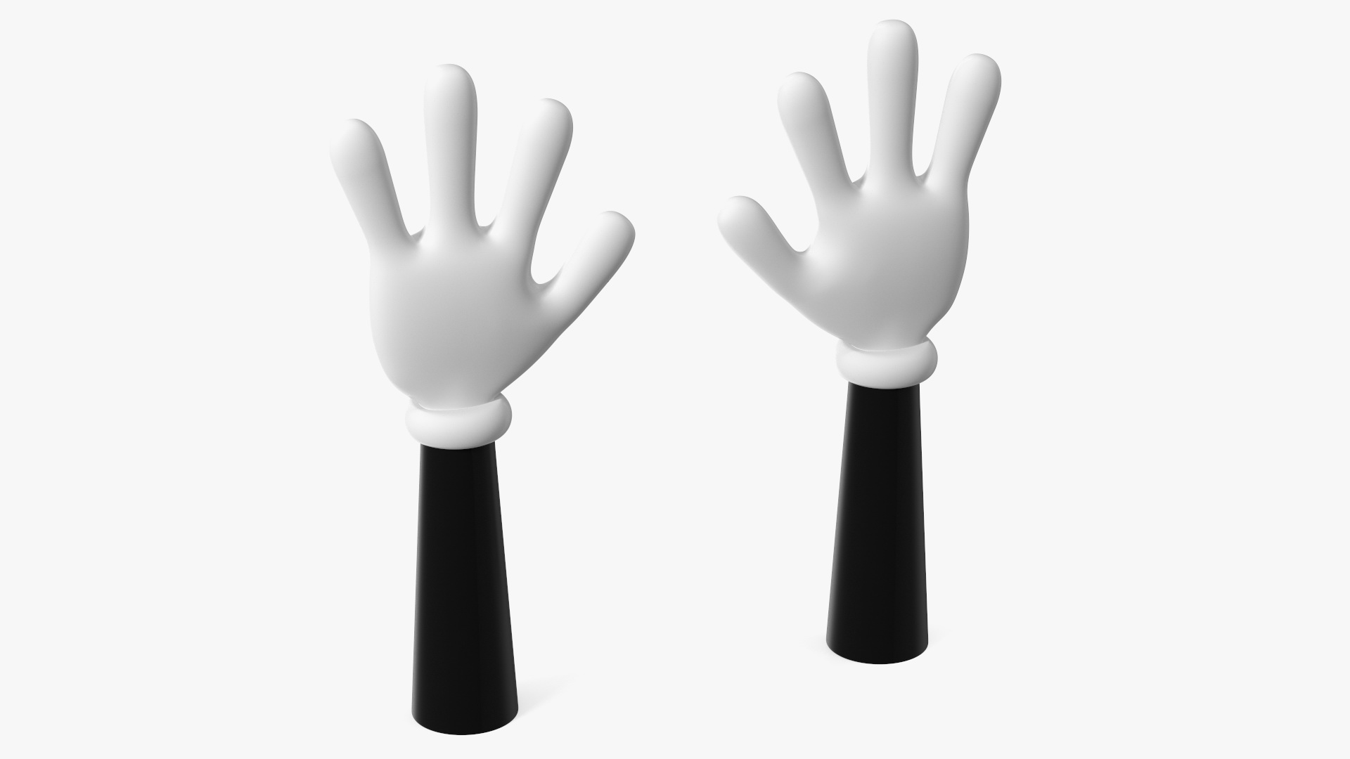 3D model Cartoon Hands in Gloves Rigged
