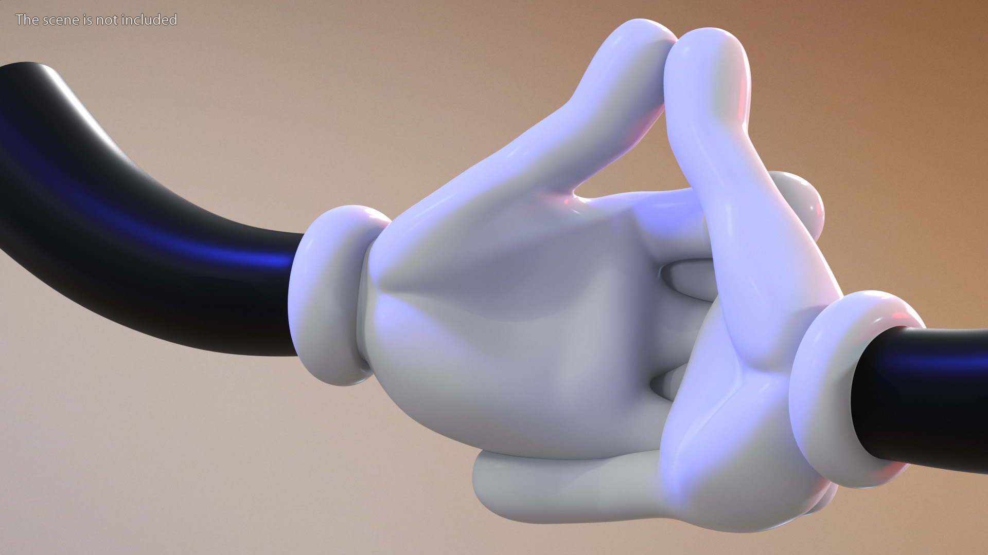 3D model Cartoon Hands in Gloves Rigged