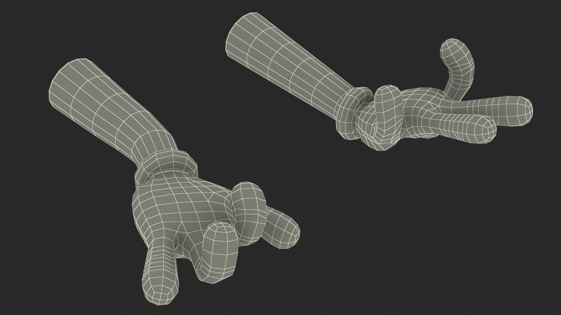 3D model Cartoon Hands in Gloves Rigged